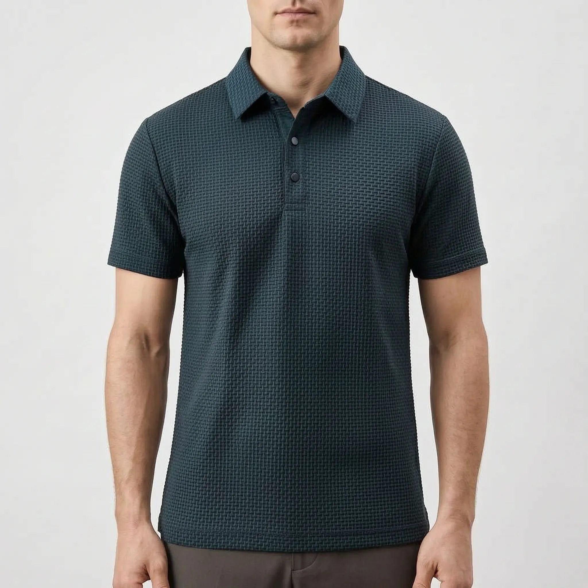 Texturis™ -  Textured Knit Polo Shirt -  Smart Casual Dressing