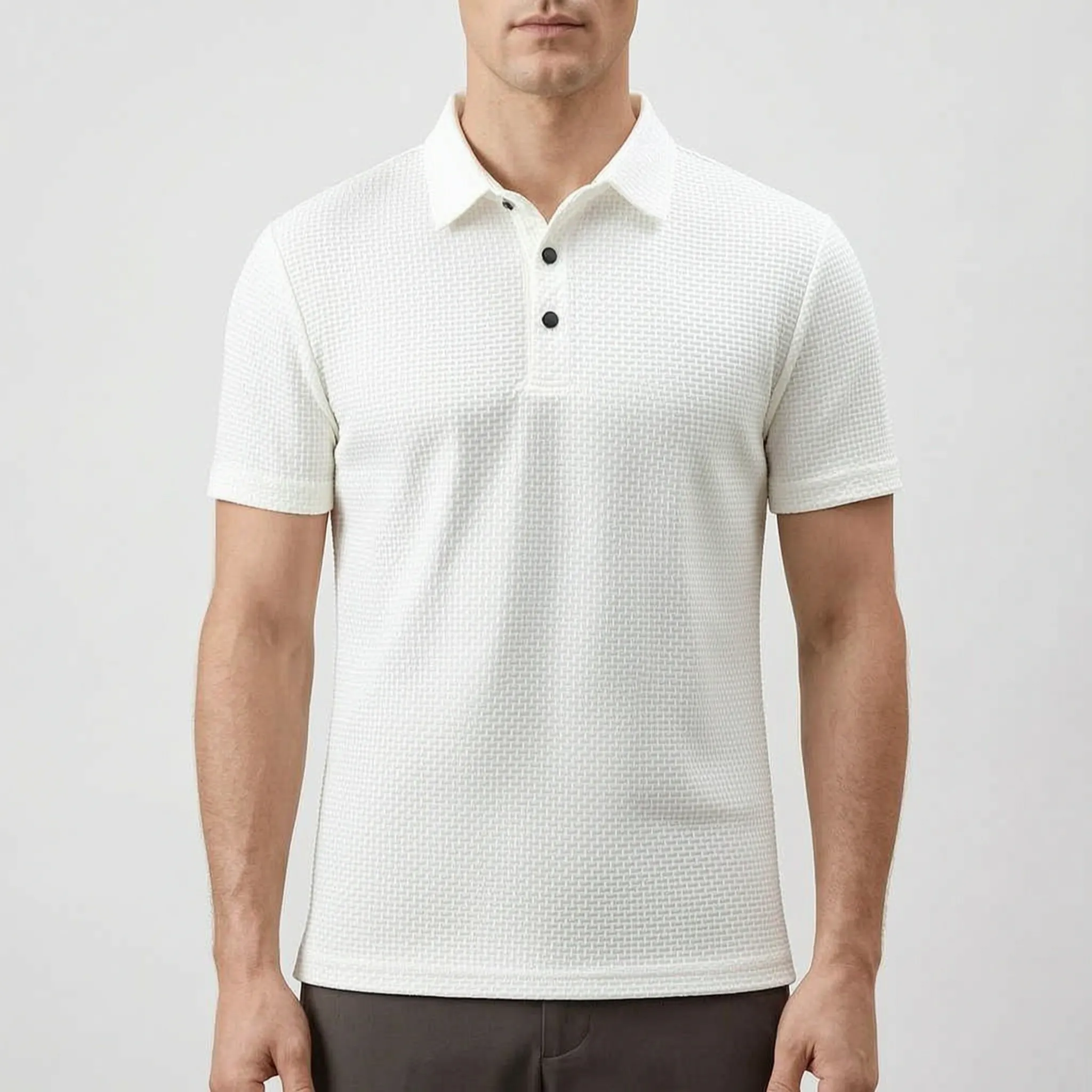 Texturis™ -  Textured Knit Polo Shirt -  Smart Casual Dressing