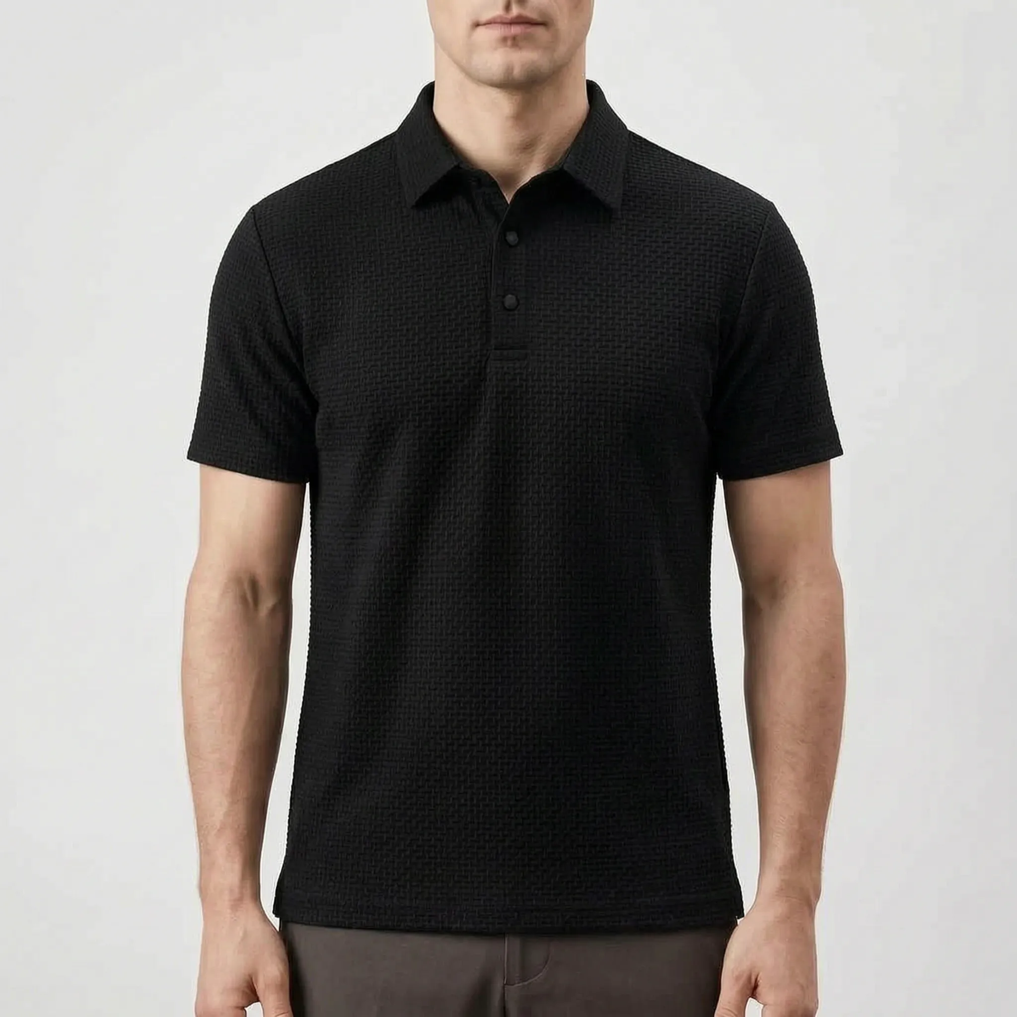 Texturis™ -  Textured Knit Polo Shirt -  Smart Casual Dressing