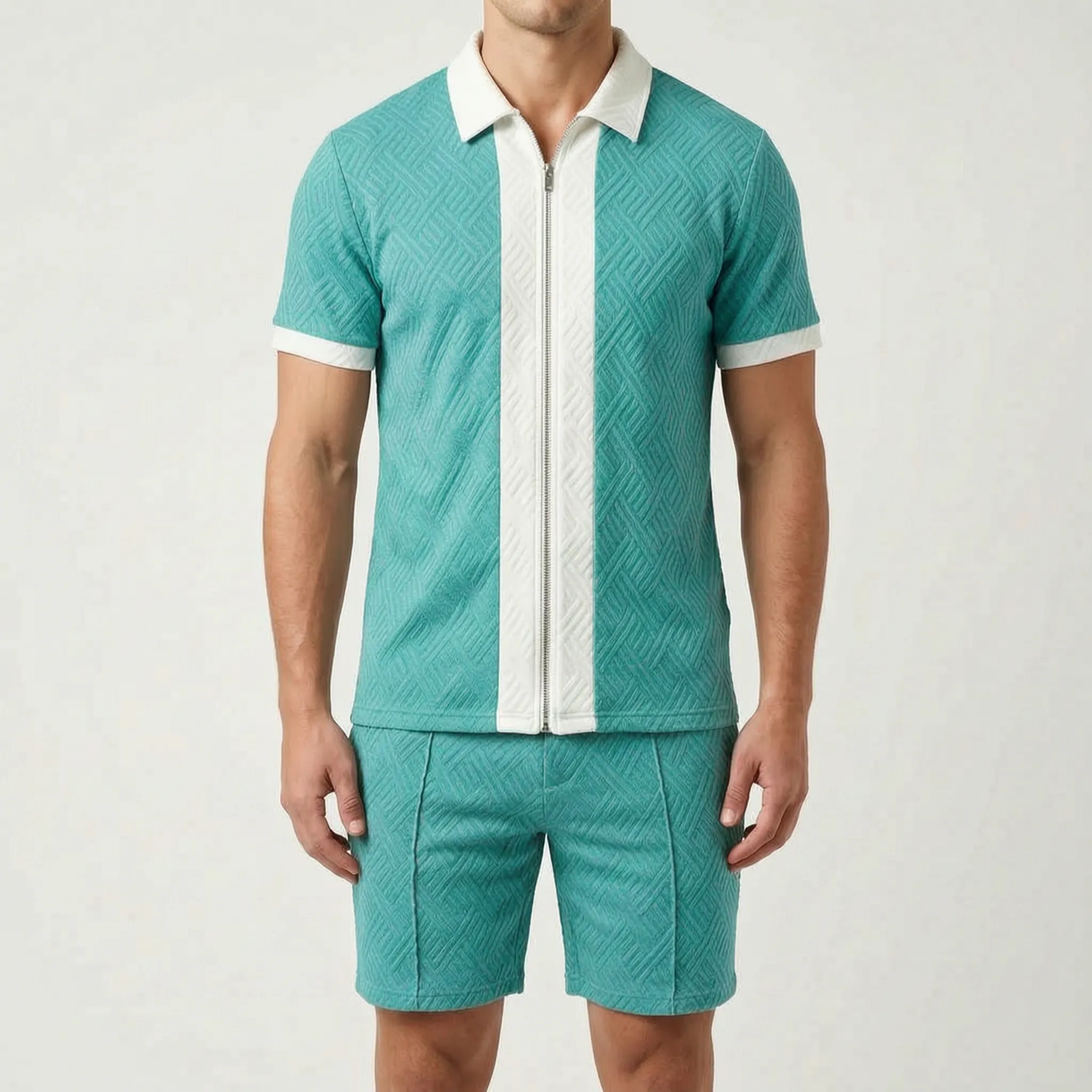 Thraydon™ -  Men's Zip-Up Polo Set -  Casual Summer Outings