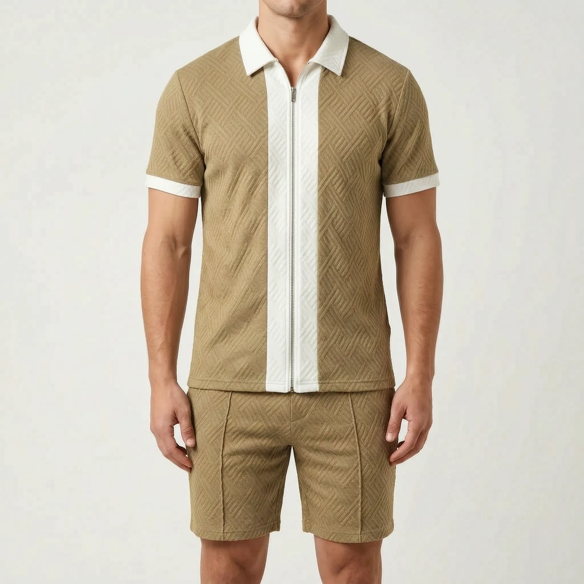 Thraydon™ -  Men's Zip-Up Polo Set -  Casual Summer Outings
