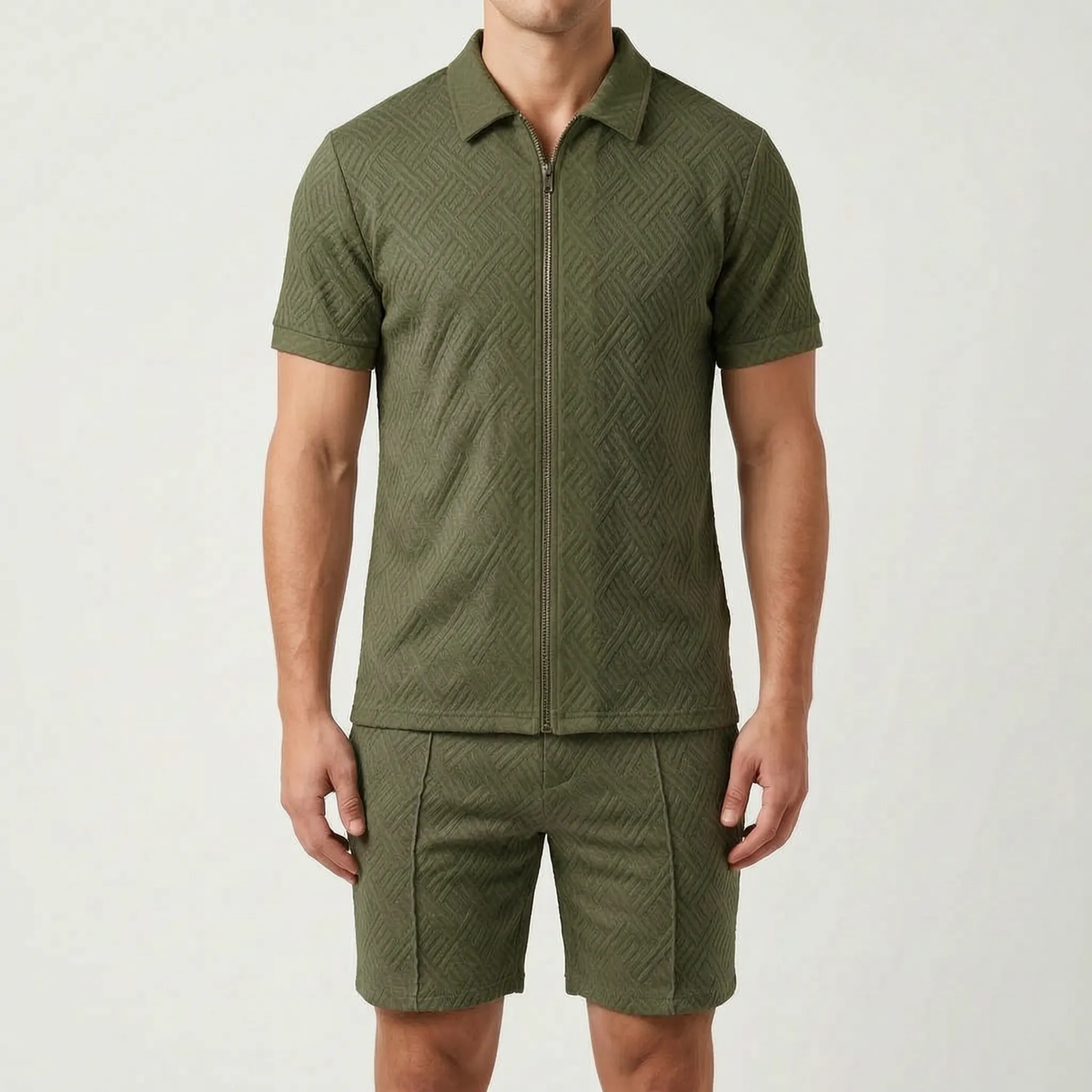 Thraydon™ -  Men's Zip-Up Polo Set -  Casual Summer Outings