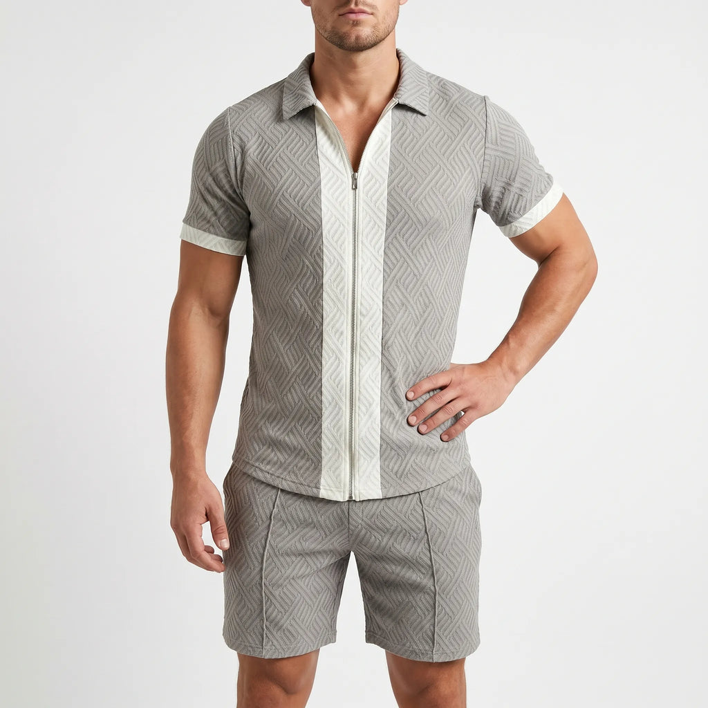 Thraydon™ -  Men's Zip-Up Polo Set -  Casual Summer Outings