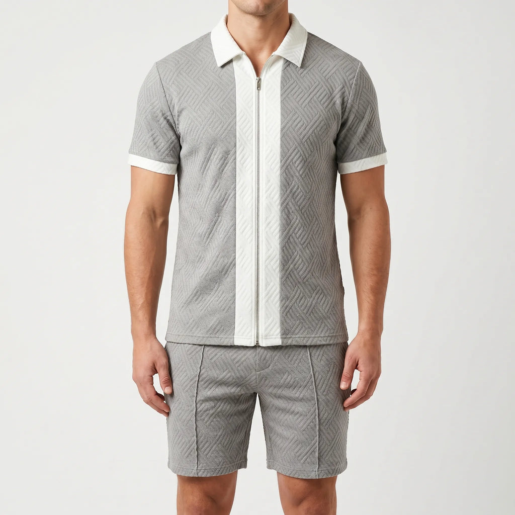 Thraydon™ -  Men's Zip-Up Polo Set -  Casual Summer Outings
