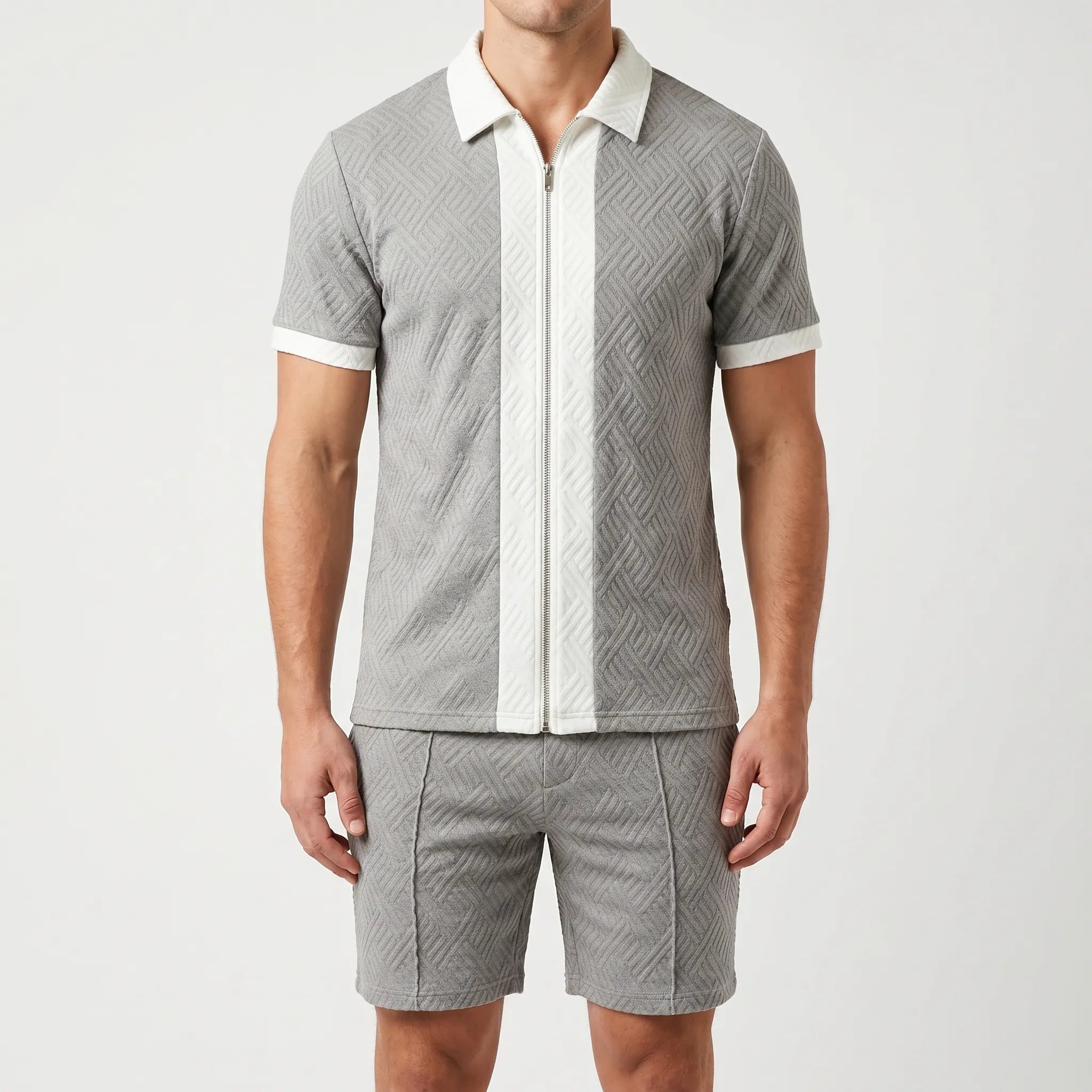 Thraydon™ -  Men's Zip-Up Polo Set -  Casual Summer Outings