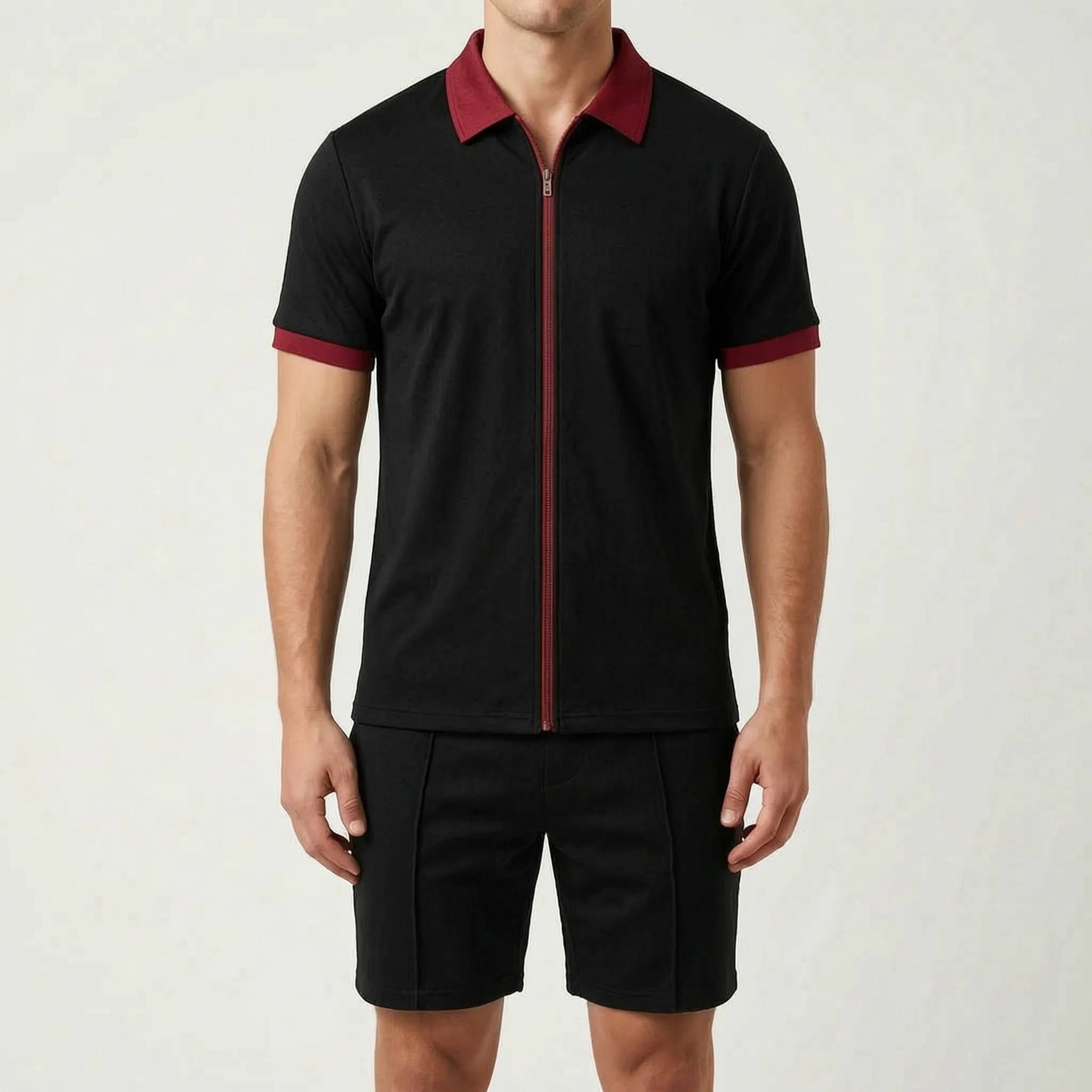 Thraydon™ -  Men's Zip-Up Polo Set -  Casual Summer Outings