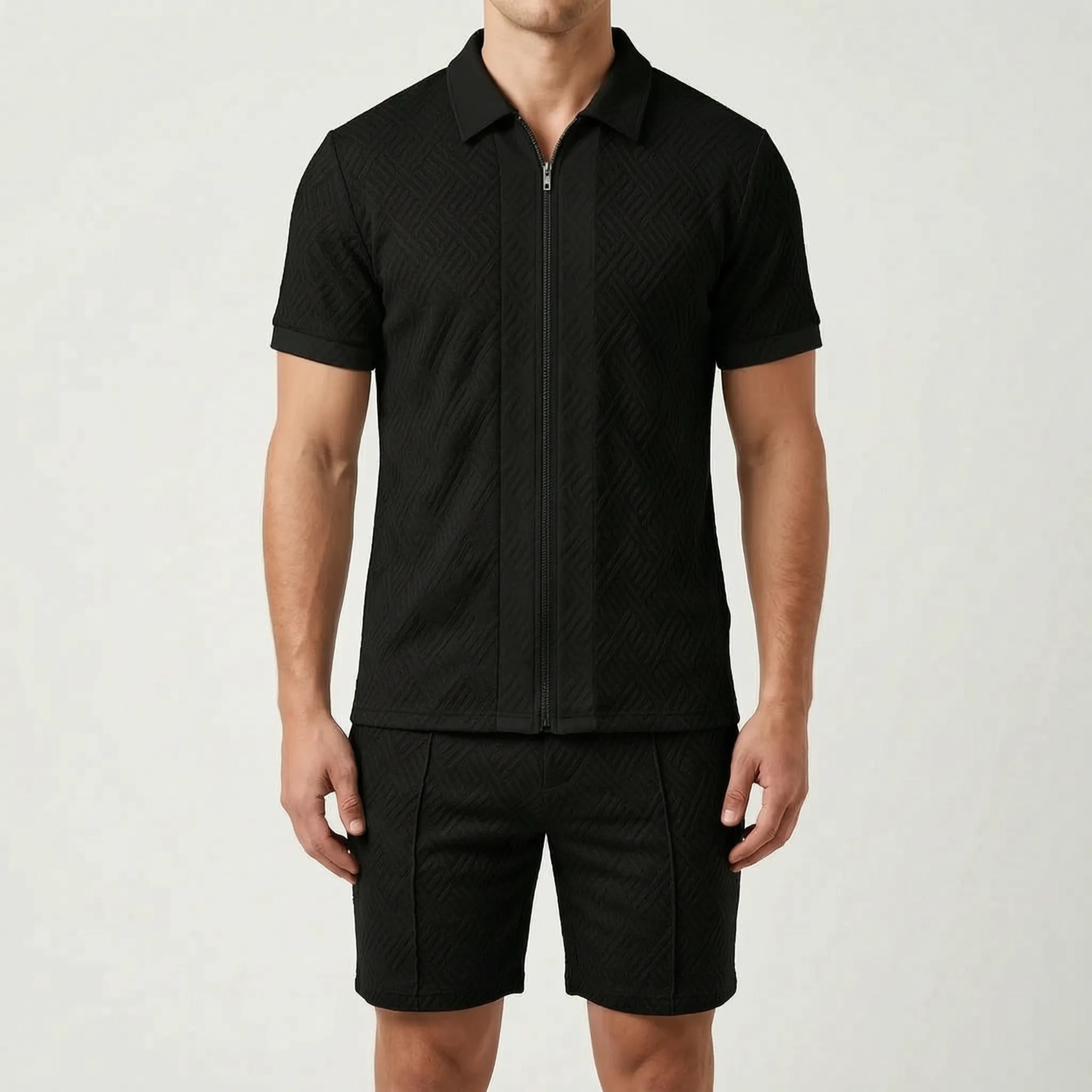 Thraydon™ -  Men's Zip-Up Polo Set -  Casual Summer Outings