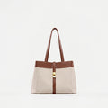 Tovian™ -  Structured Colour-Block Tote Bag -  Daily Work Commutes