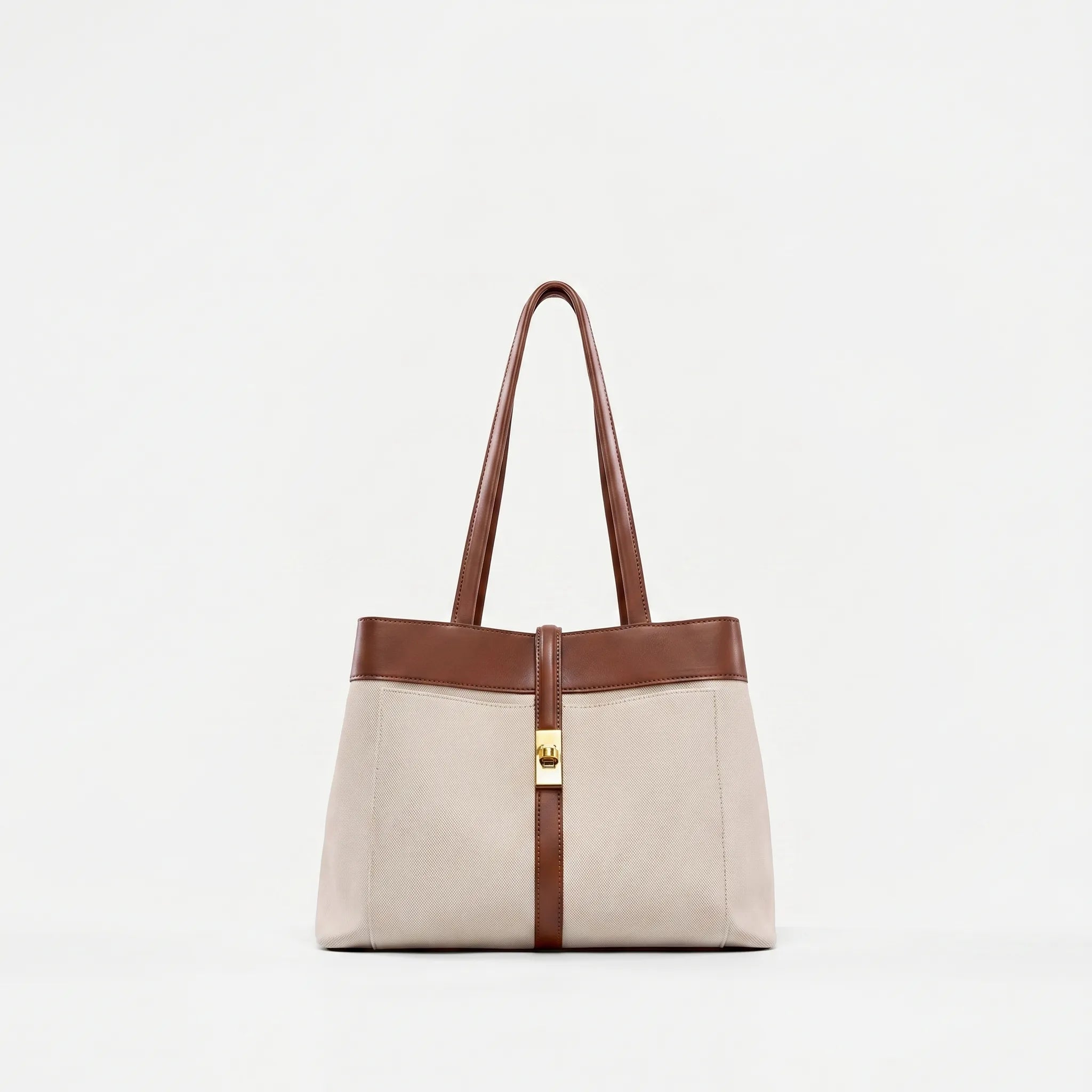 Tovian™ -  Structured Colour-Block Tote Bag -  Daily Work Commutes