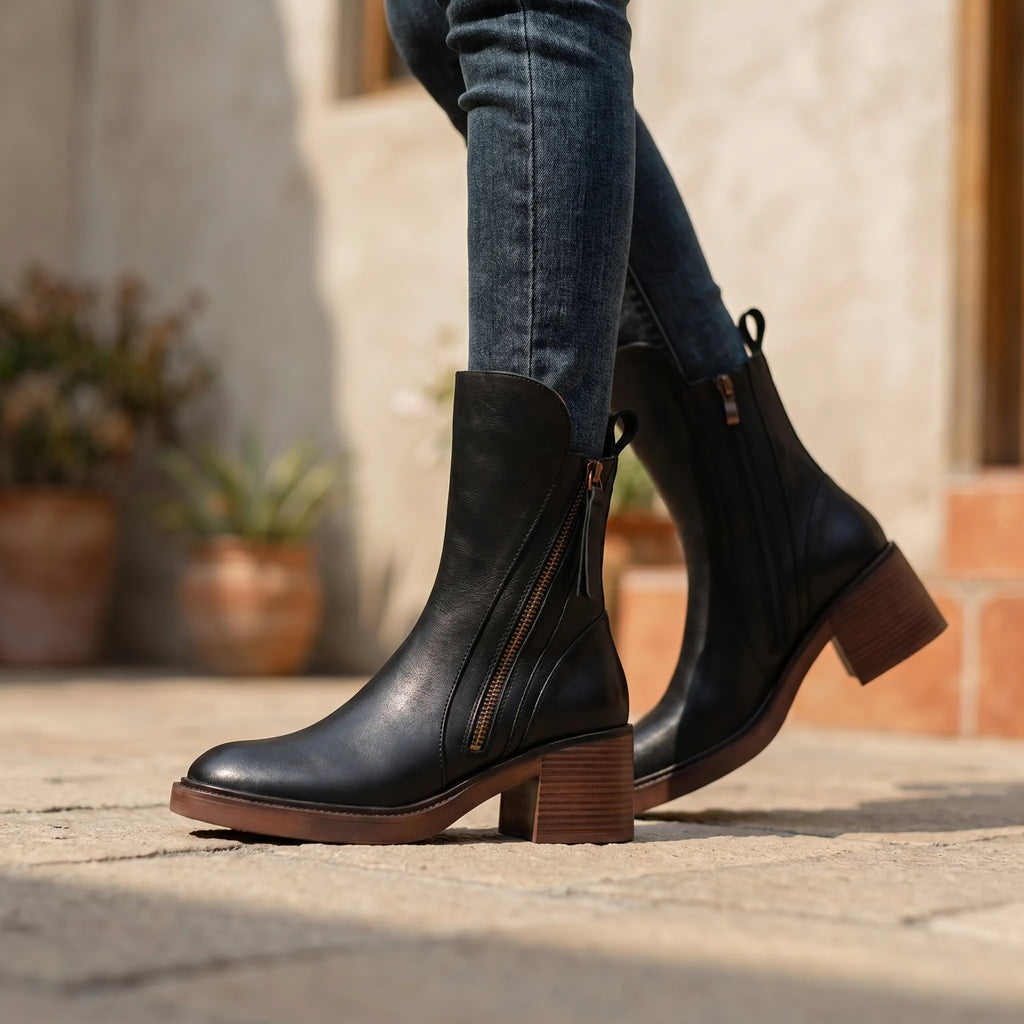 Treston™ -  Mid Heel Ankle Boot -  Everyday Casual Wear