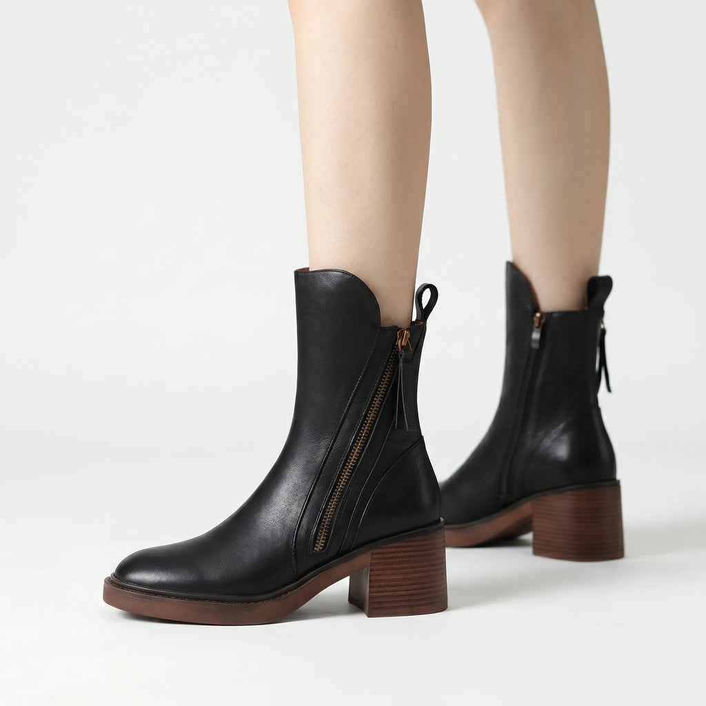 Treston™ -  Mid Heel Ankle Boot -  Everyday Casual Wear