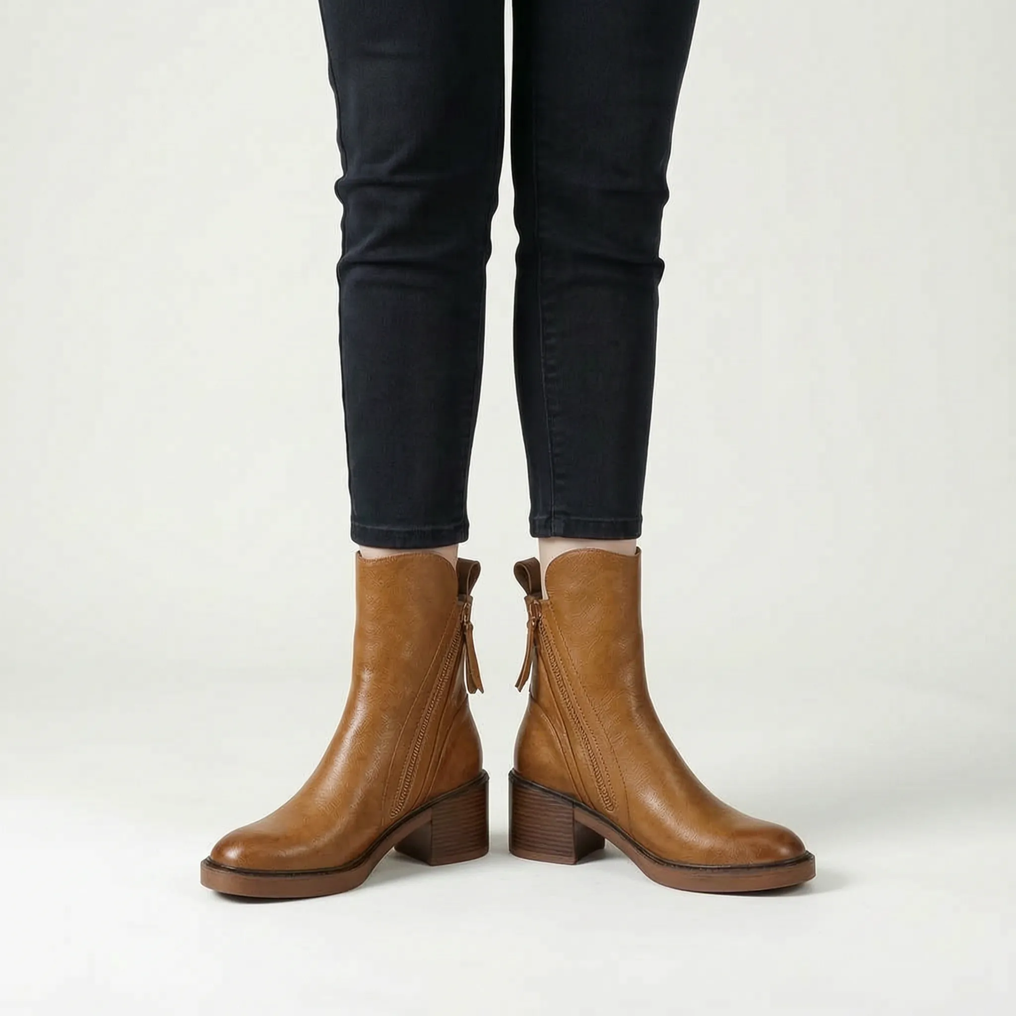 Treston™ -  Mid Heel Ankle Boot -  Everyday Casual Wear