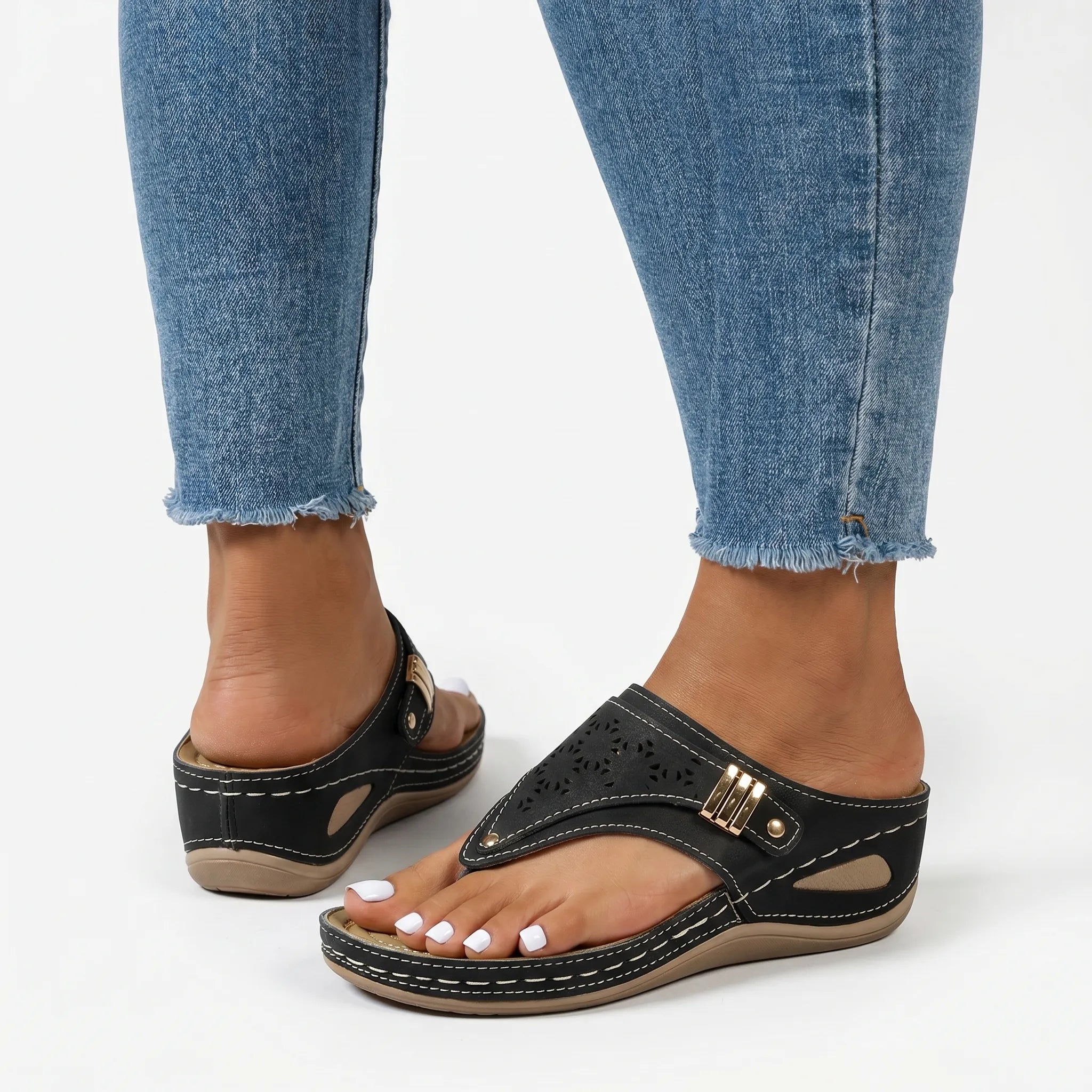 Trevona™ -  Casual Slip-On Wedge Sandals -  Quick Everyday Dressing