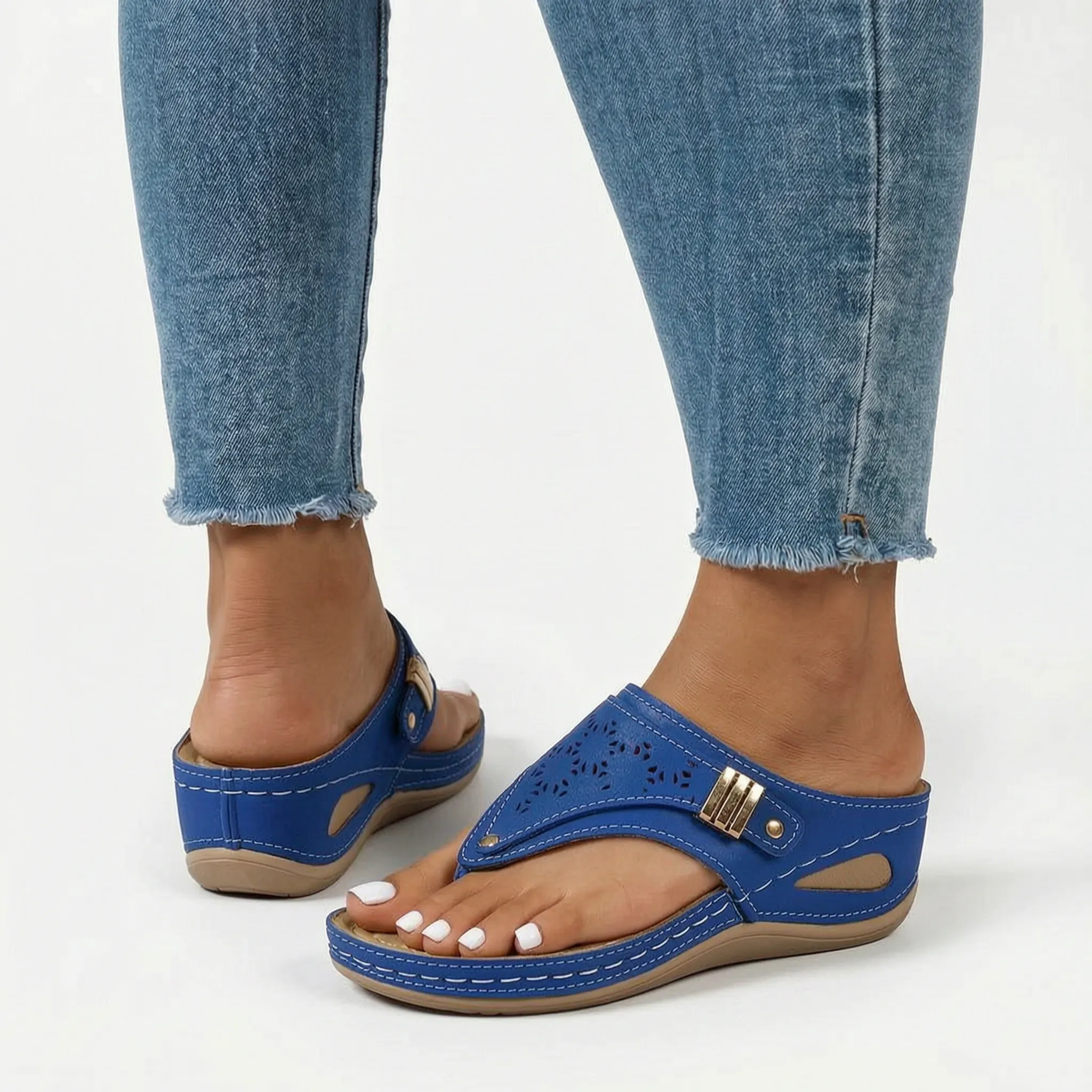 Trevona™ -  Casual Slip-On Wedge Sandals -  Quick Everyday Dressing
