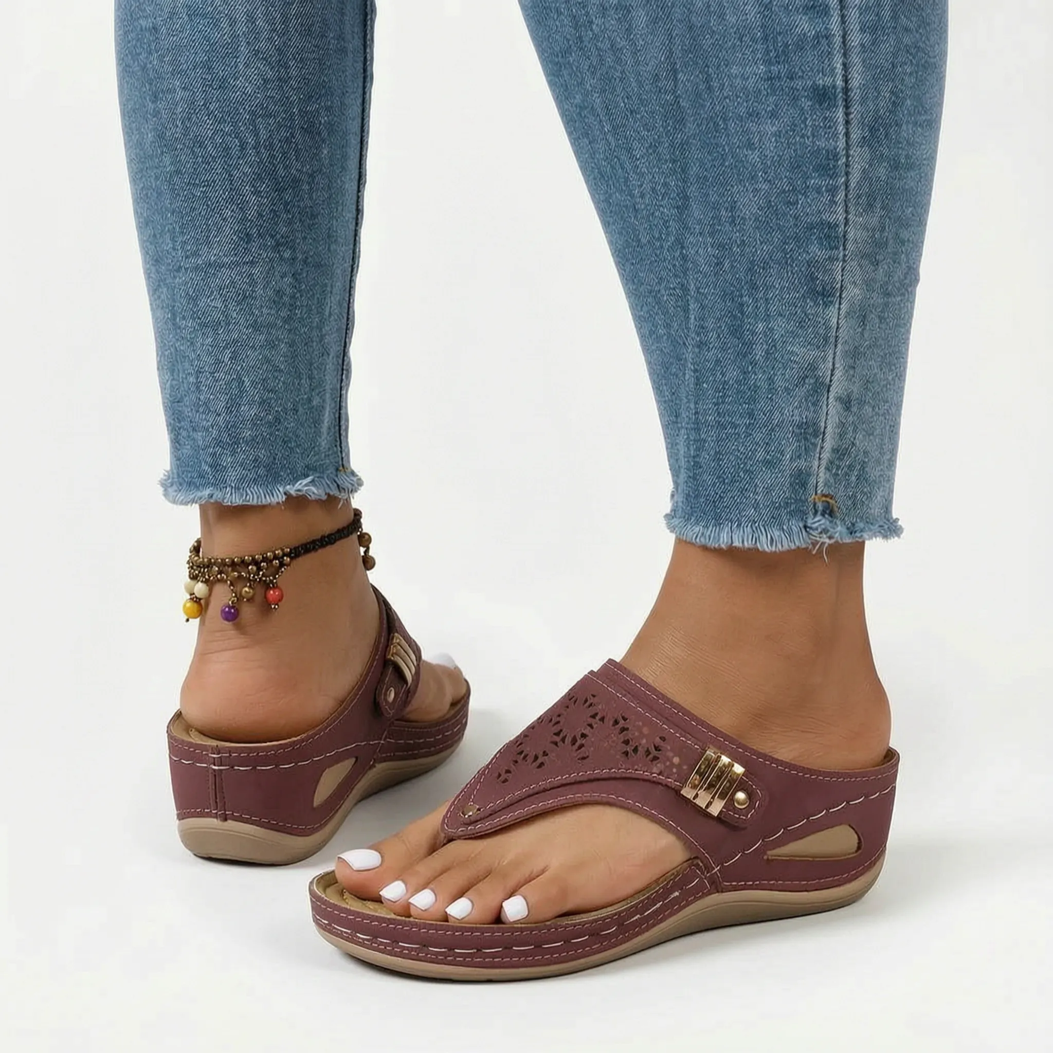 Trevona™ -  Casual Slip-On Wedge Sandals -  Quick Everyday Dressing