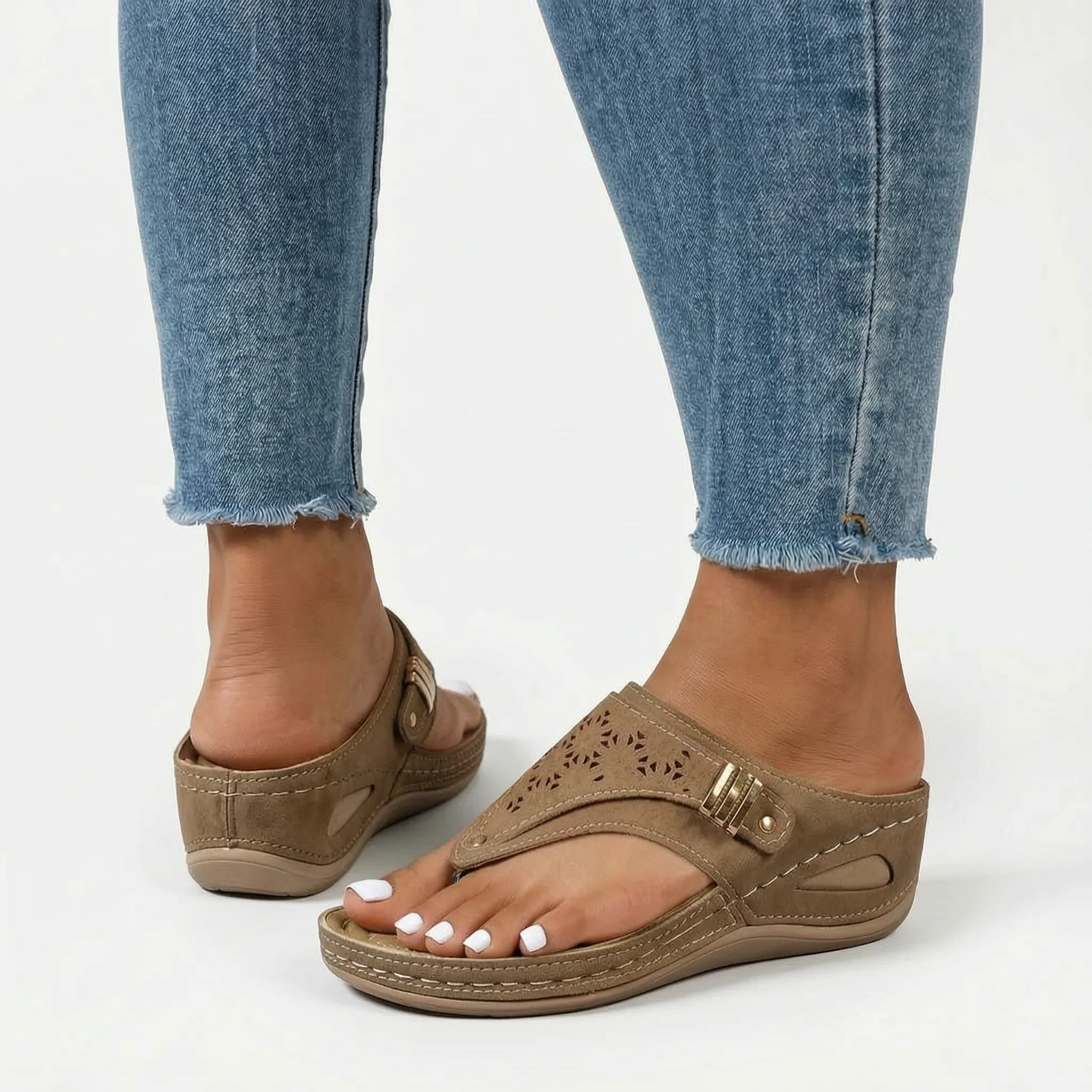 Trevona™ -  Casual Slip-On Wedge Sandals -  Quick Everyday Dressing