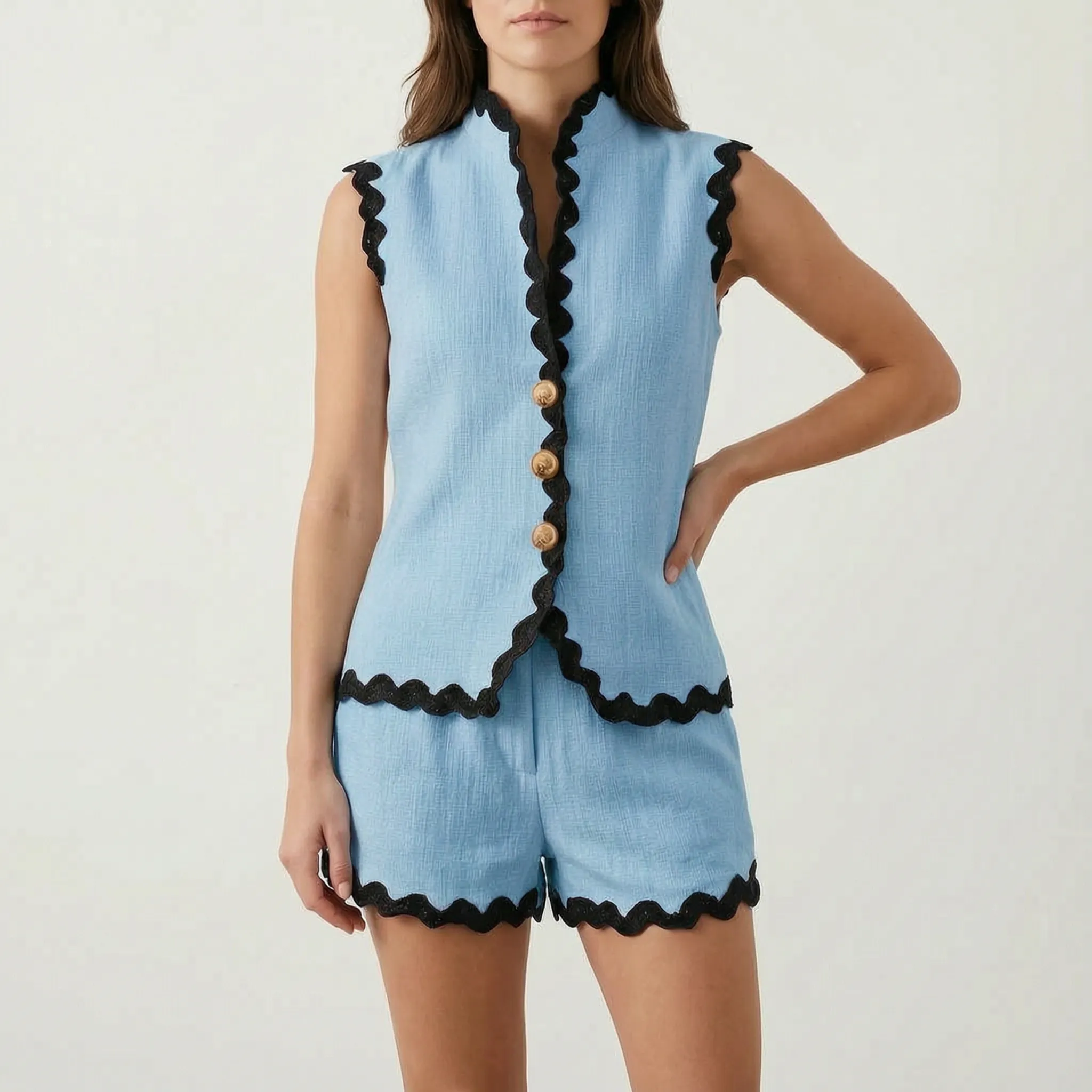 Trimelle™ -  Two-Piece Shorts Set -  Warm-Weather Styling