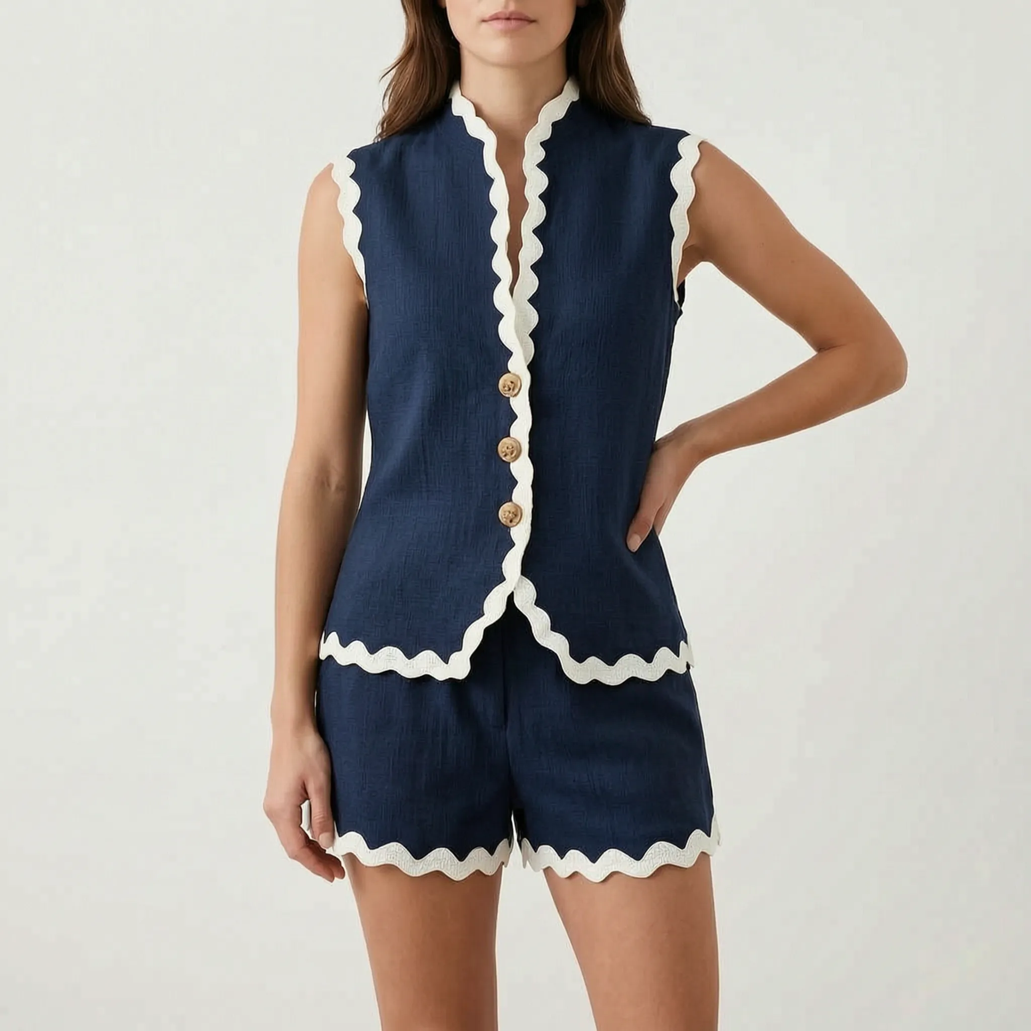 Trimelle™ -  Two-Piece Shorts Set -  Warm-Weather Styling