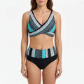 Vaelia™ -  High-Waisted Geometric Bikini Set -  Beach Holidays
