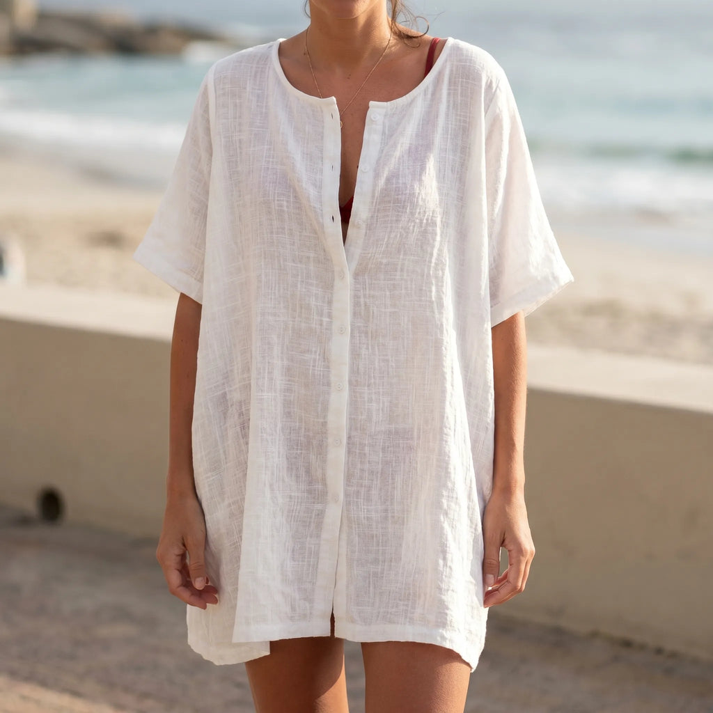 Vayda™ -  Relaxed Beach Cover-Up -  Layering Over Swimwear