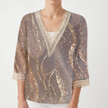Vaylia™ -  Printed V-Neck Summer Blouse -  Daytime Socialising