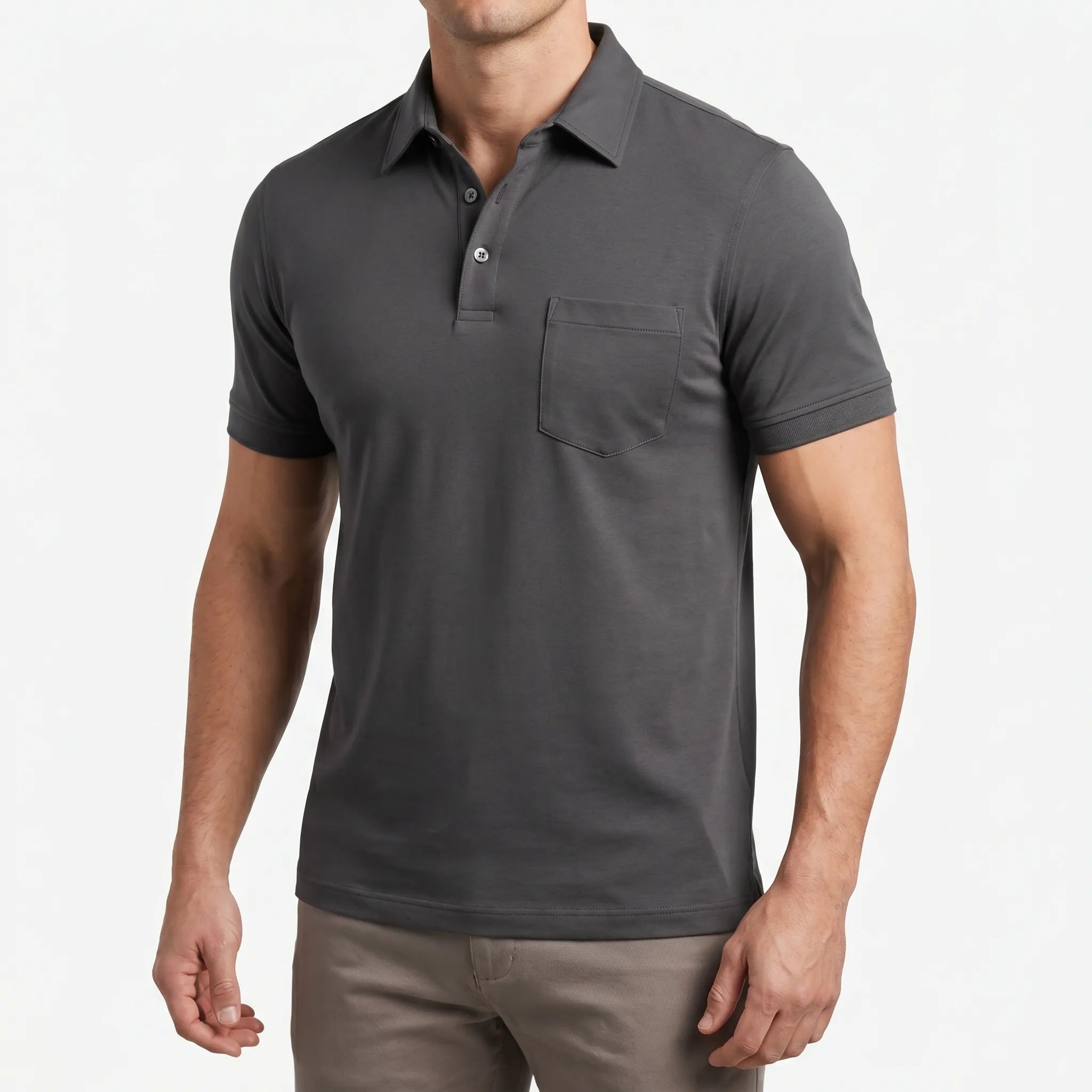 Vellaro™ -  Fitted Men's Short Sleeve Polo Shirt -  Smart Casual Dressing