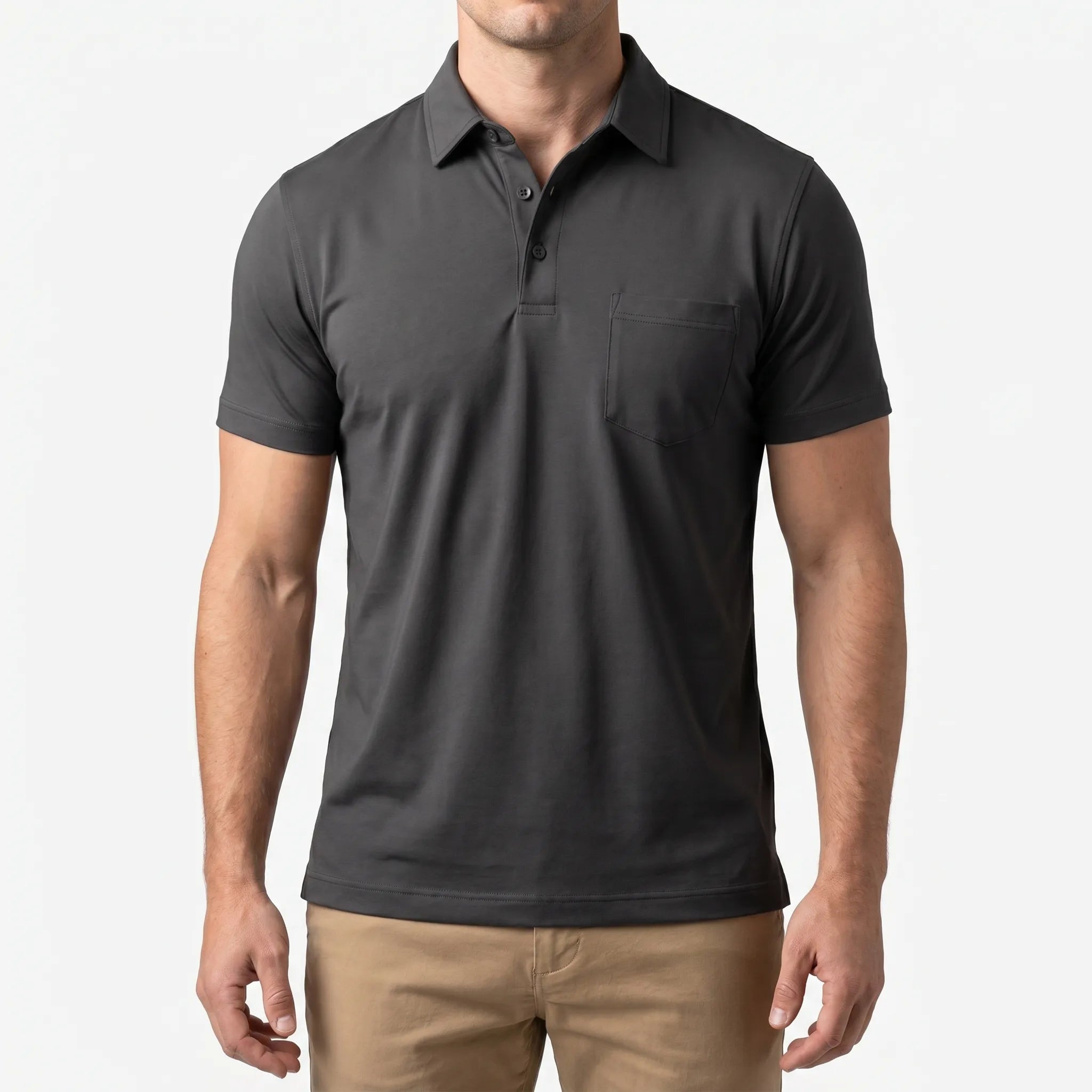 Vellaro™ -  Fitted Men's Short Sleeve Polo Shirt -  Smart Casual Dressing