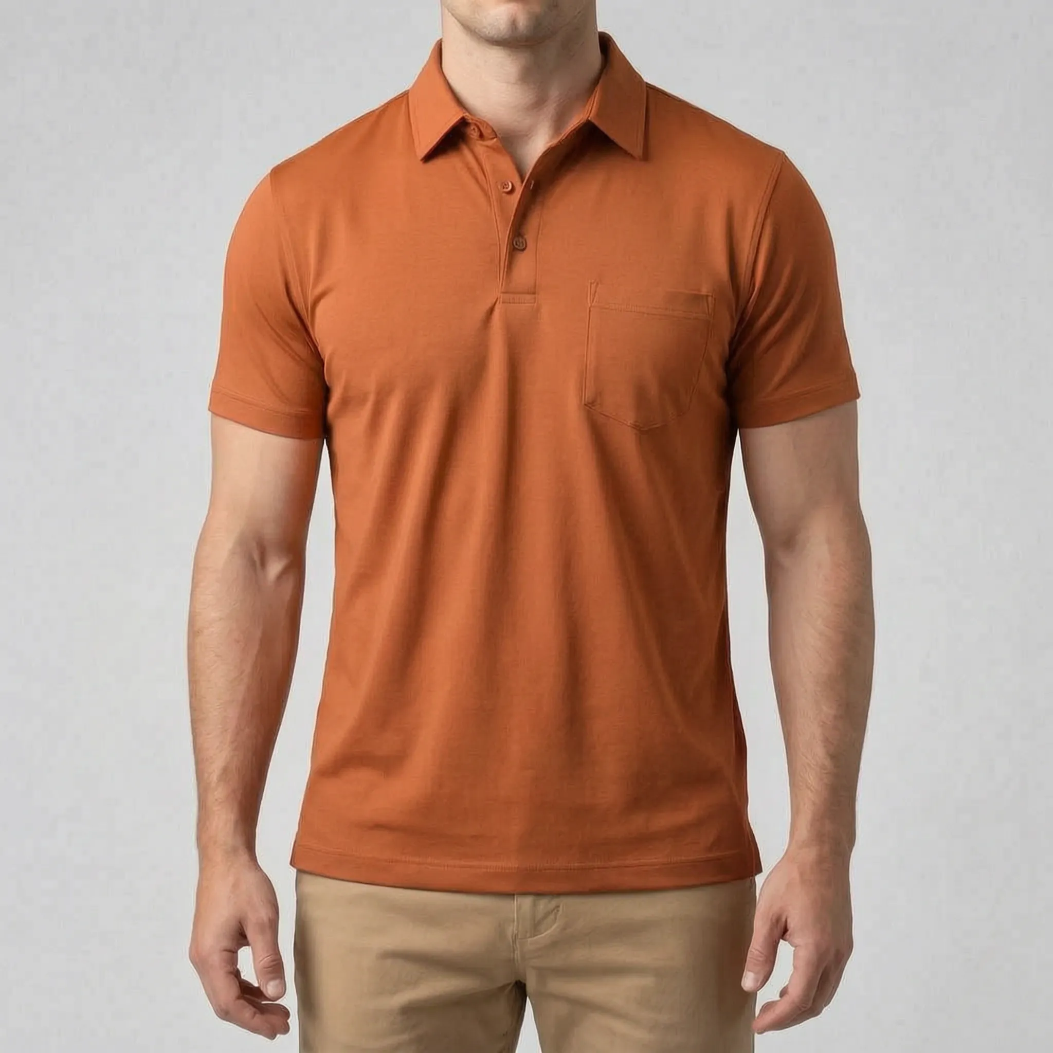 Vellaro™ -  Fitted Men's Short Sleeve Polo Shirt -  Smart Casual Dressing