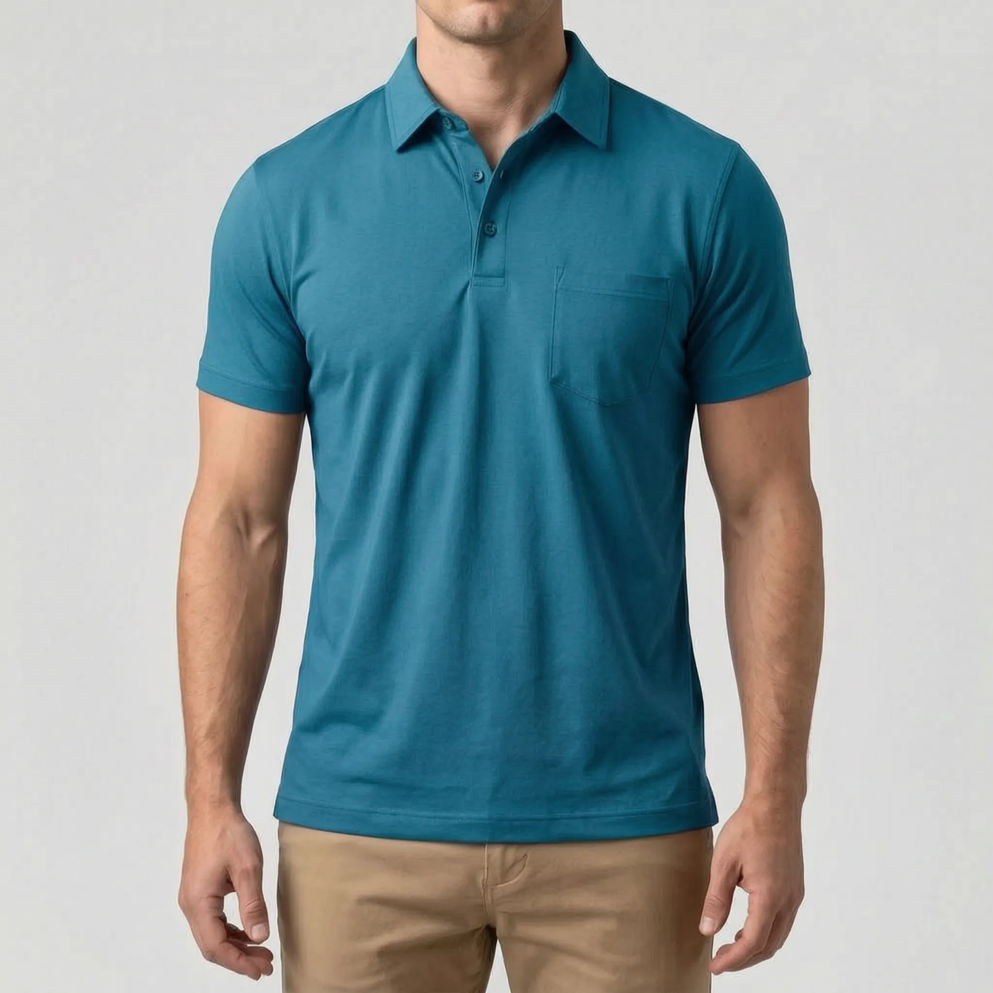 Vellaro™ -  Fitted Men's Short Sleeve Polo Shirt -  Smart Casual Dressing