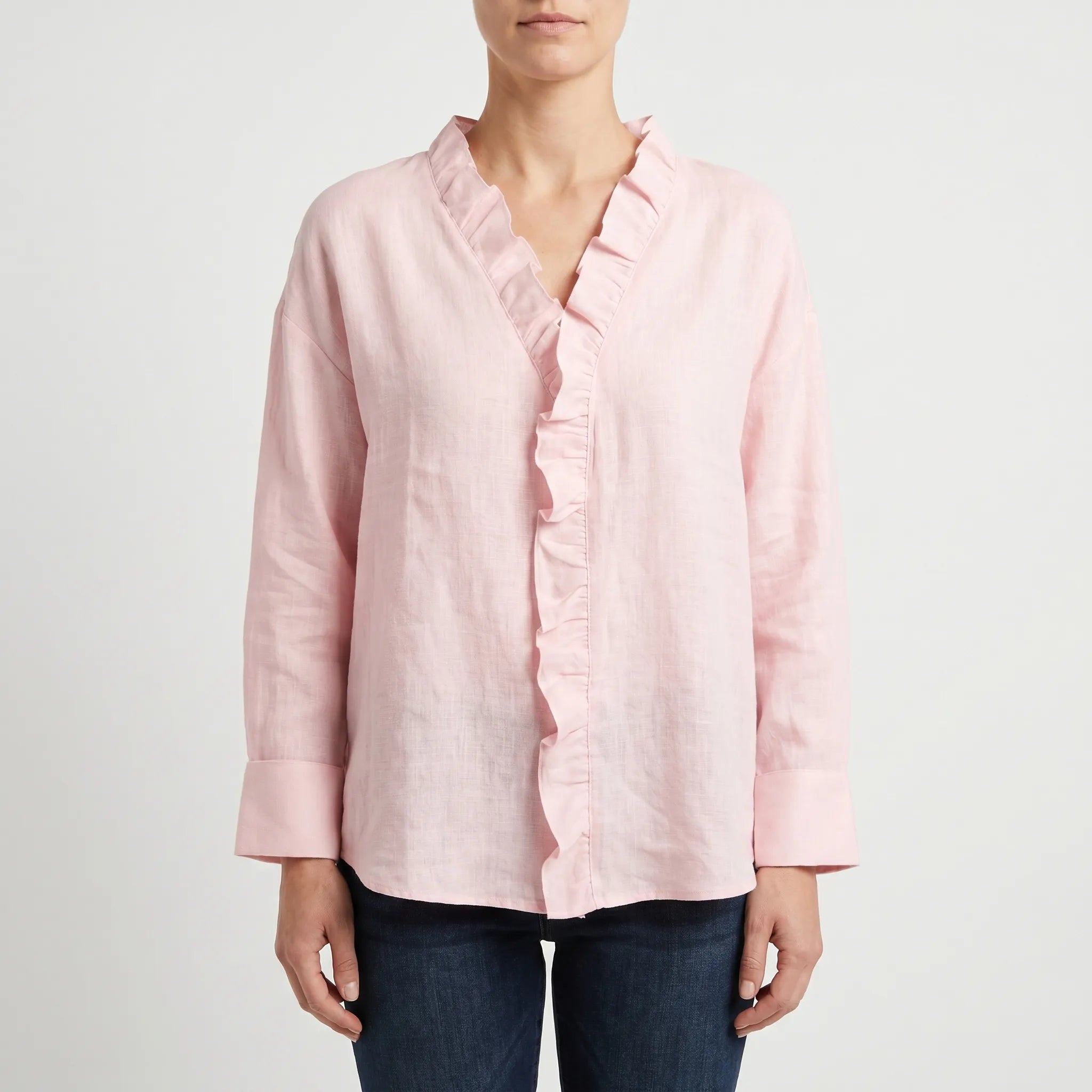 Vellira™ -  V-Neck Ruffle Blouse -  Office Wear