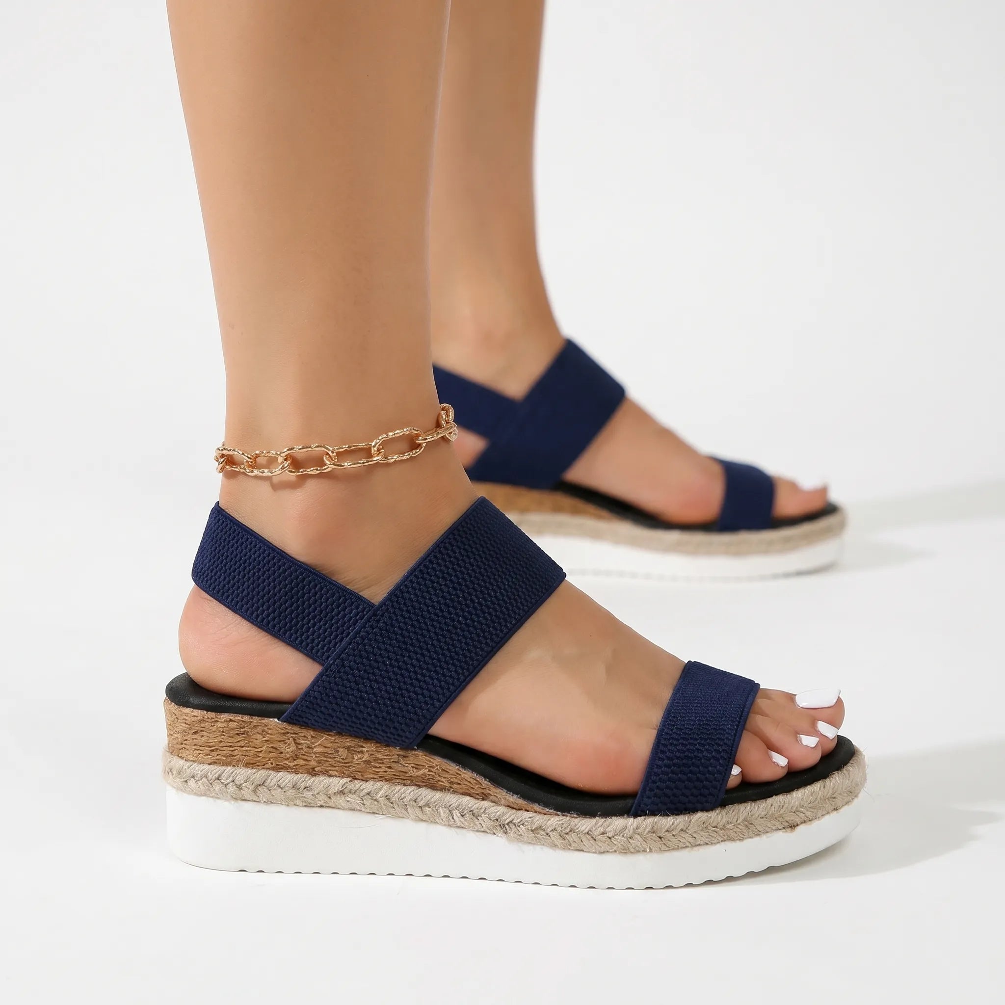 Velsina™ -  Elasticated Platform Sandals -  Summer Holidays