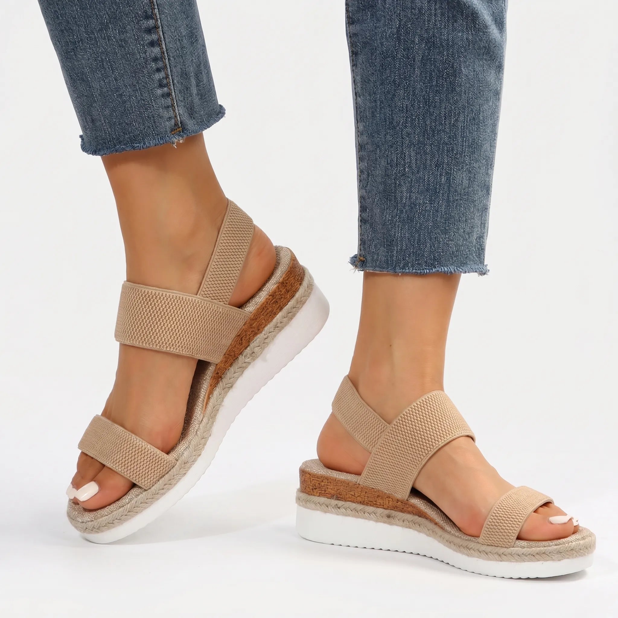 Velsina™ -  Elasticated Platform Sandals -  Summer Holidays