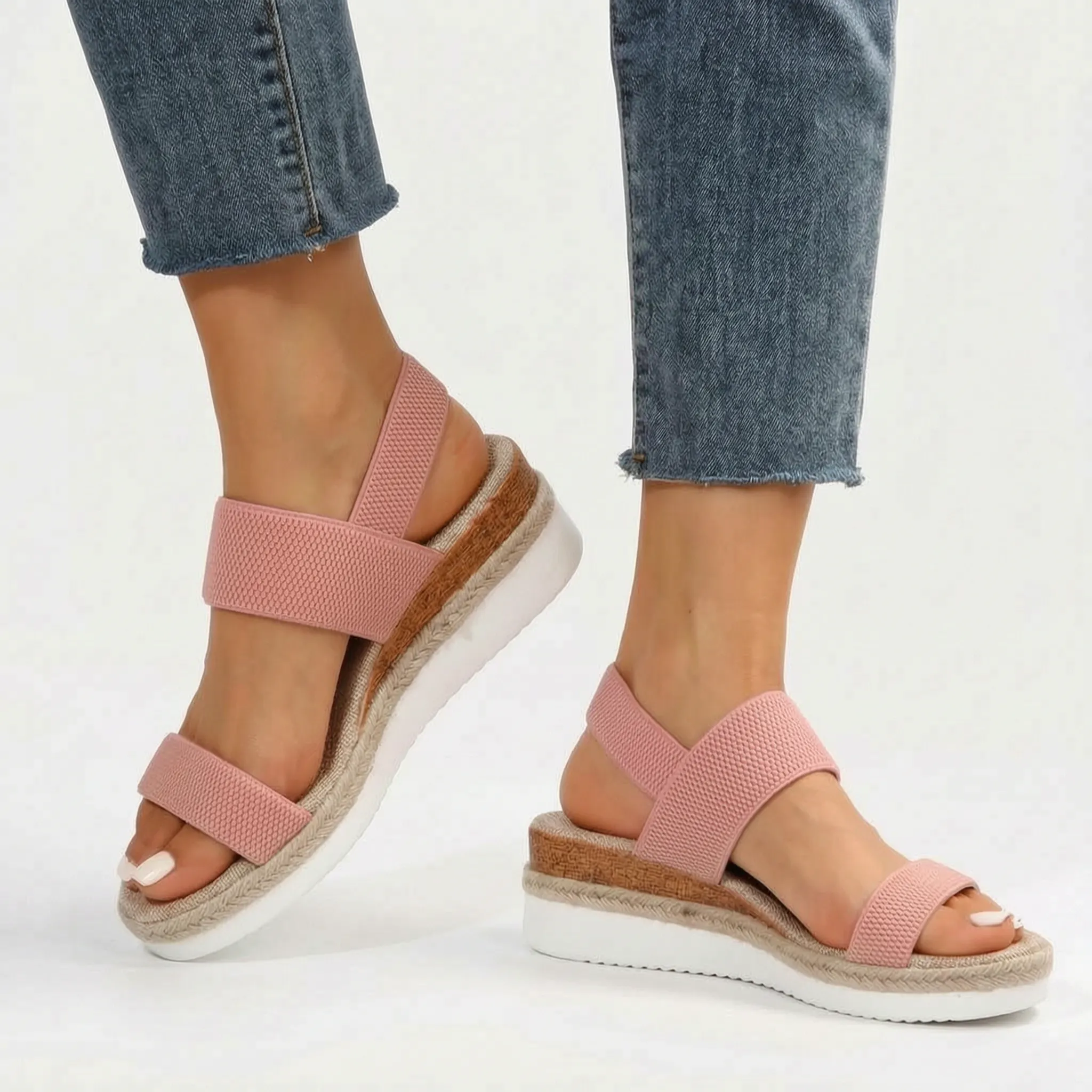 Velsina™ -  Elasticated Platform Sandals -  Summer Holidays