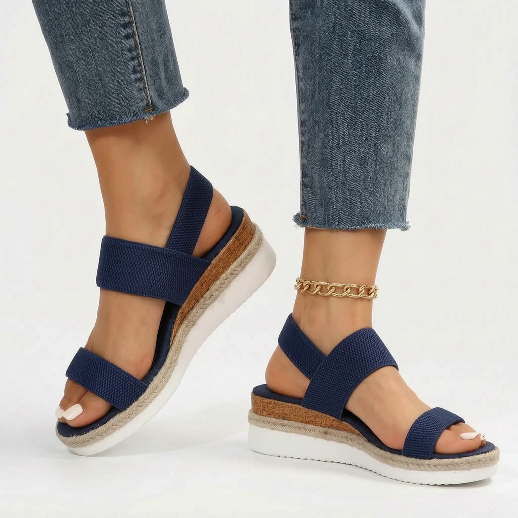 Velsina™ -  Elasticated Platform Sandals -  Summer Holidays