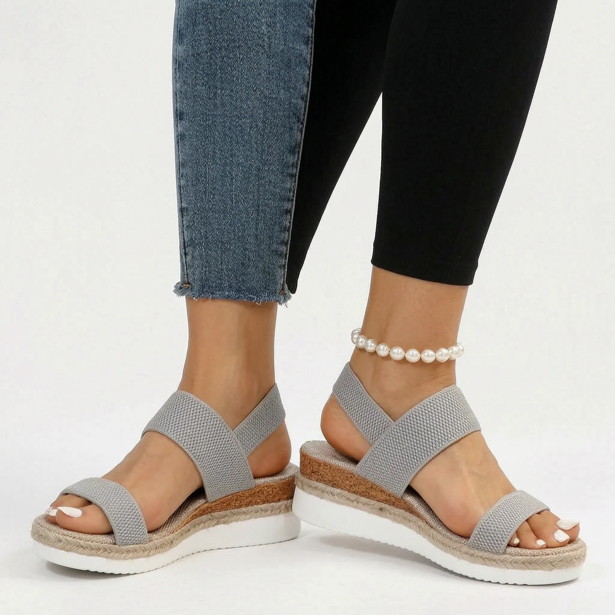 Velsina™ -  Elasticated Platform Sandals -  Summer Holidays