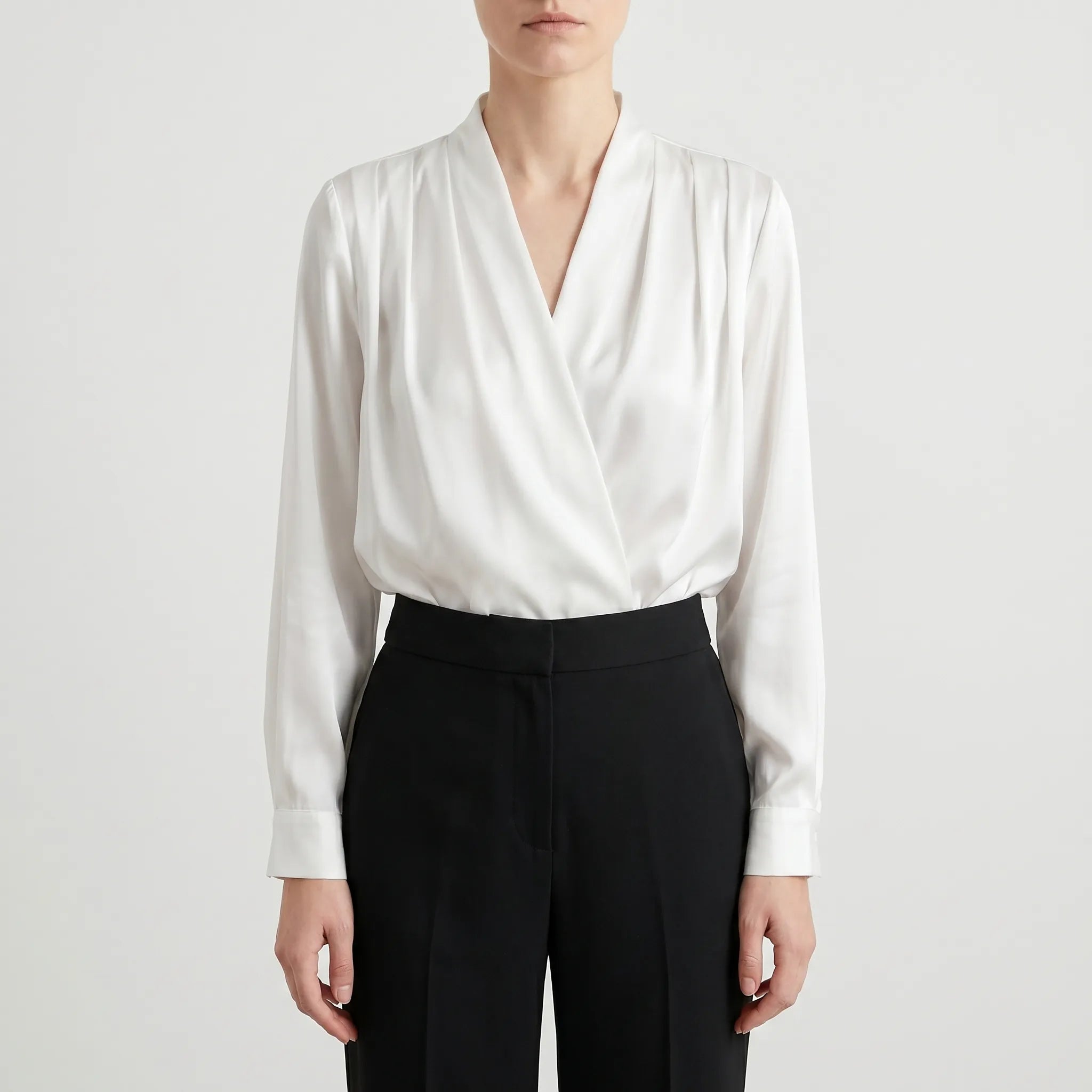 Veltira™ -  V-Neck Long Sleeve Blouse -  Office Wear