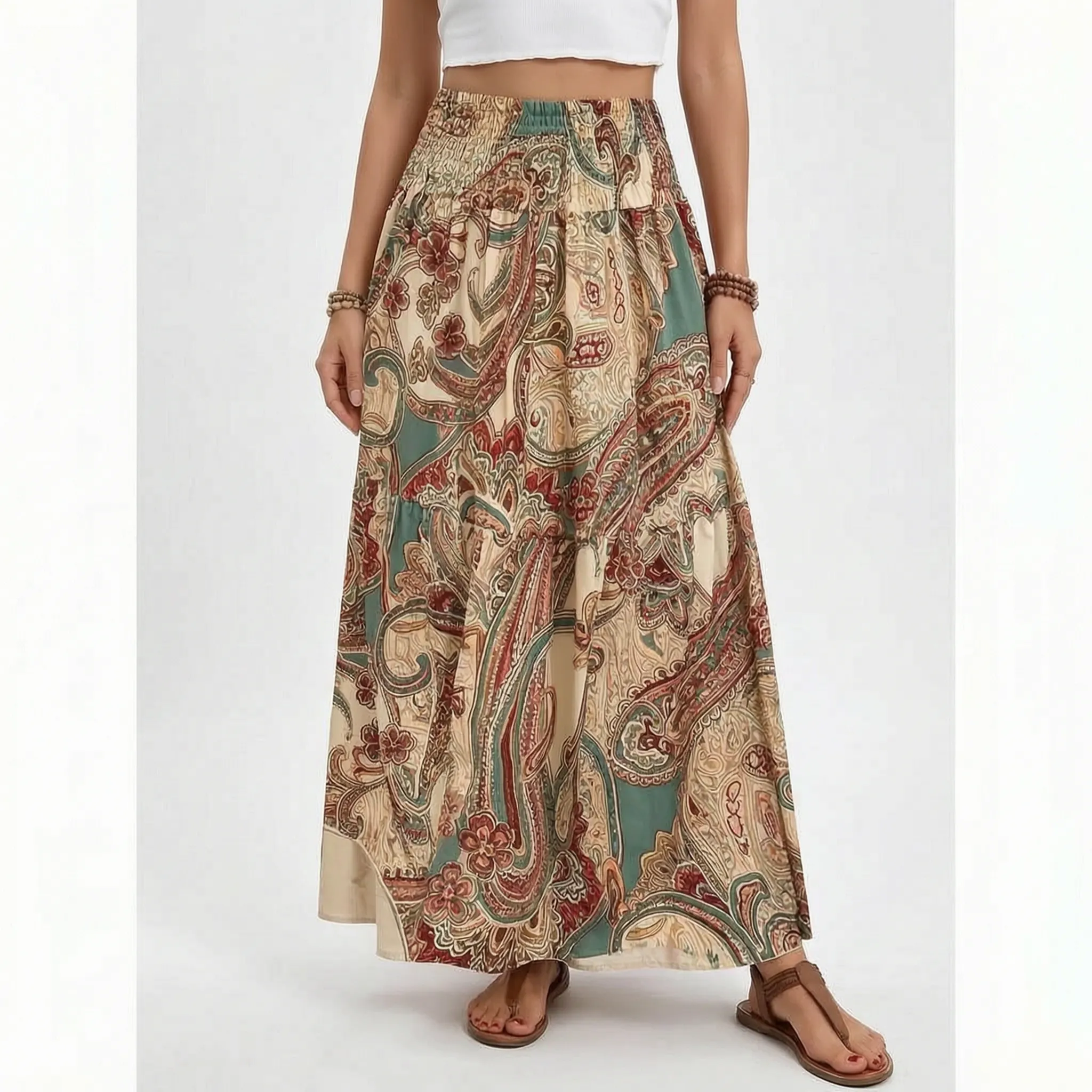 Vensala™ -  Bohemian Tiered Maxi Skirt -  Warm Weather Outings