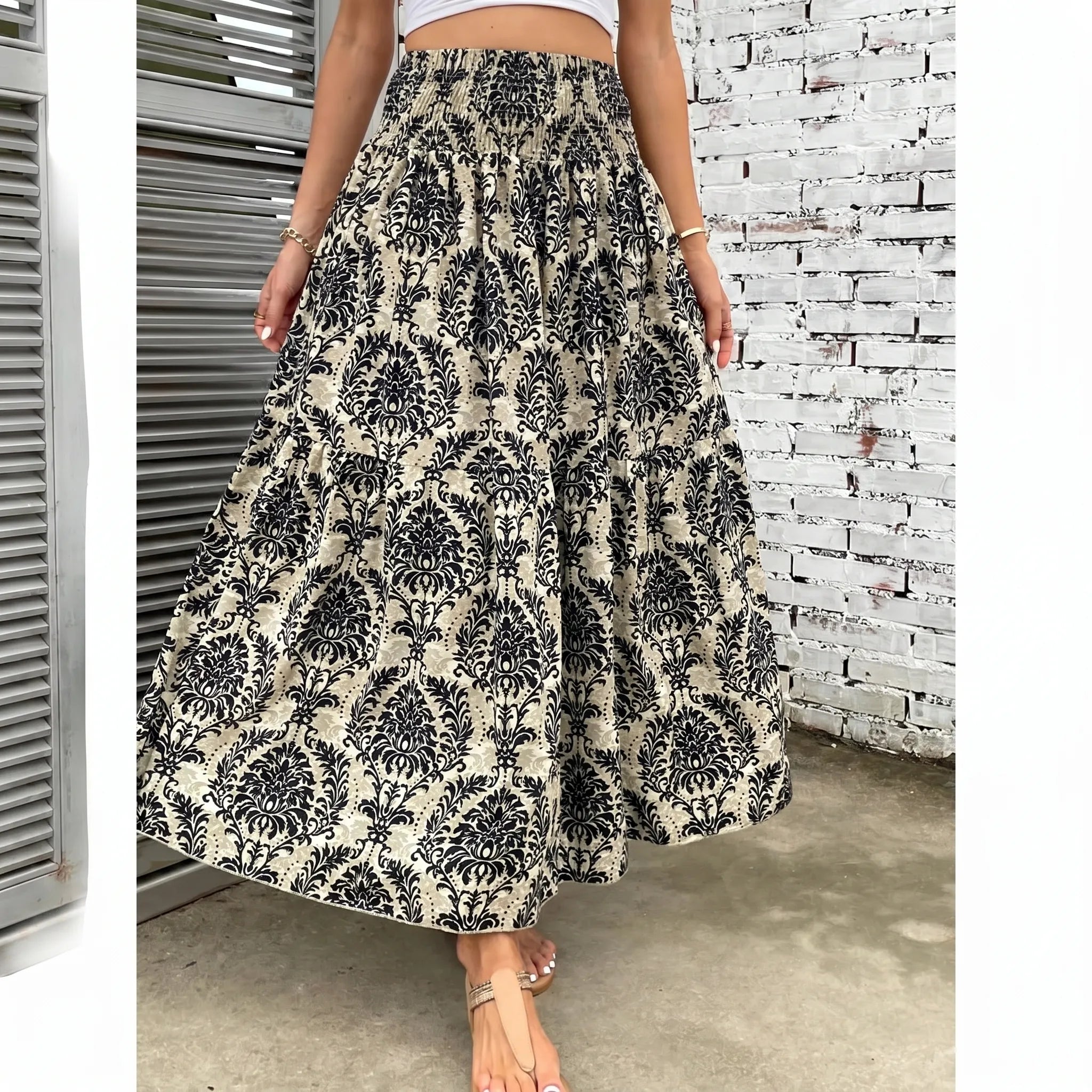 Vensala™ -  Bohemian Tiered Maxi Skirt -  Warm Weather Outings