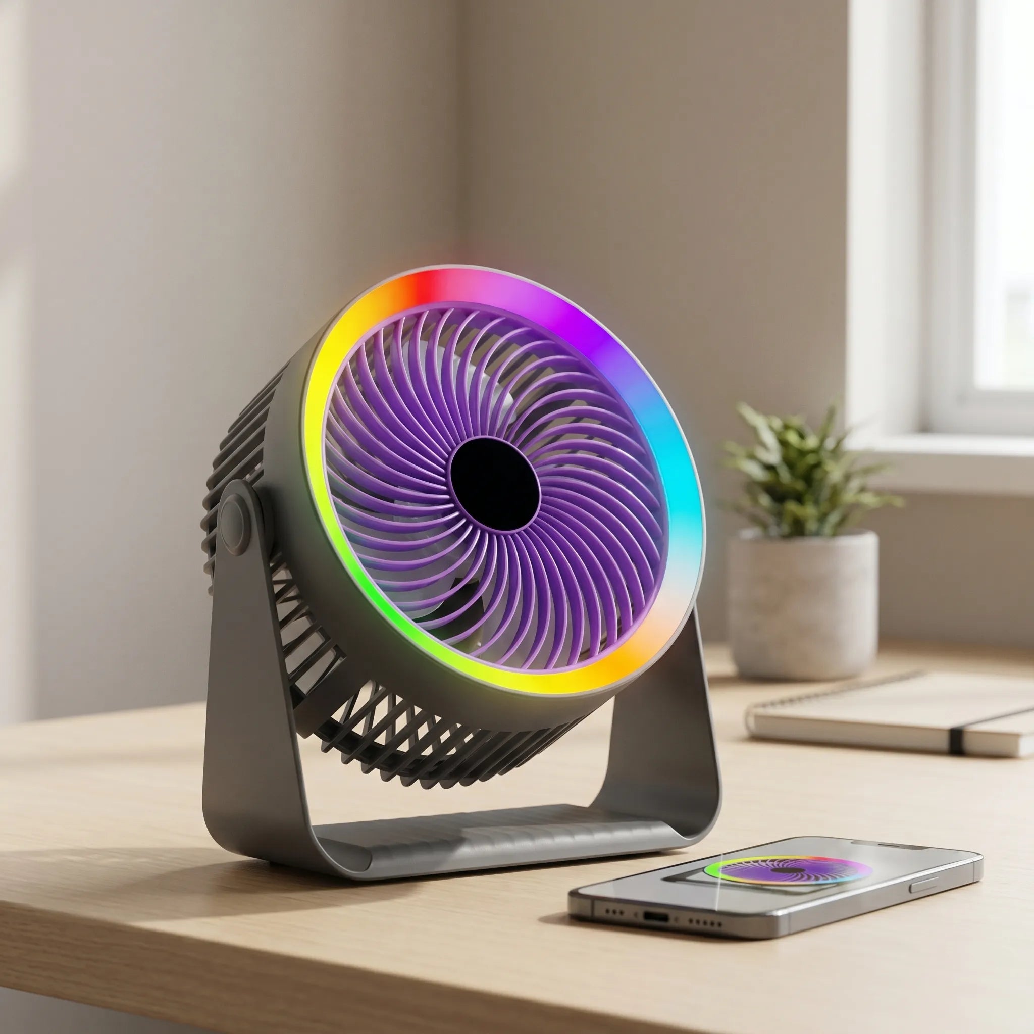 VentoLume™ -  Portable USB Desk Fan -  Cooling Personal Workspaces
