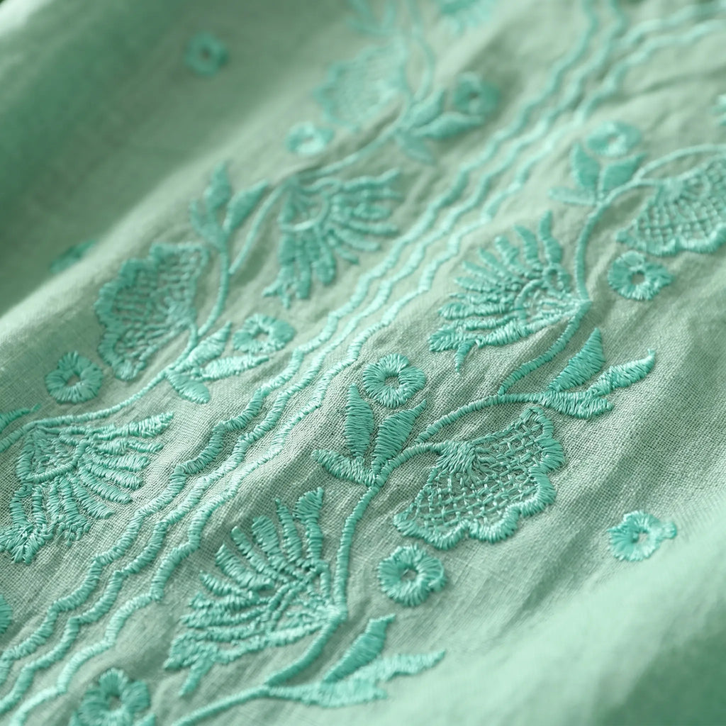Verdine™ -  Embroidered V-Neck Blouse -  Weekend Casual Wear