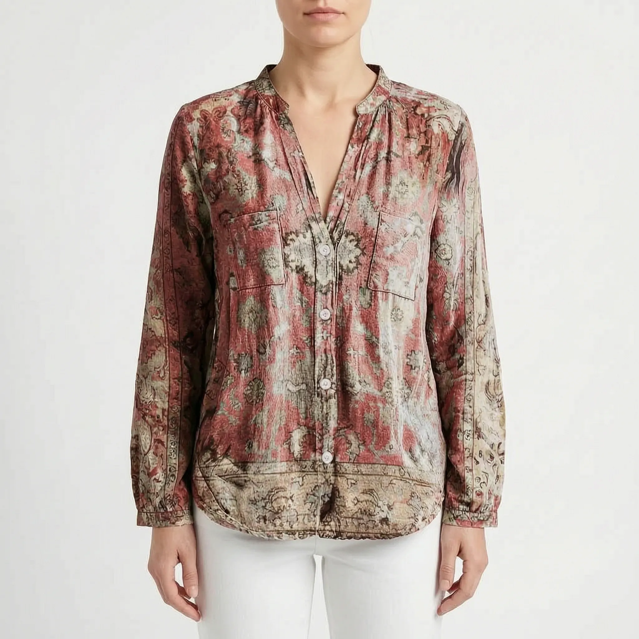 Verdise™ -  Botanical Print Blouse -  Everyday Casual Wear