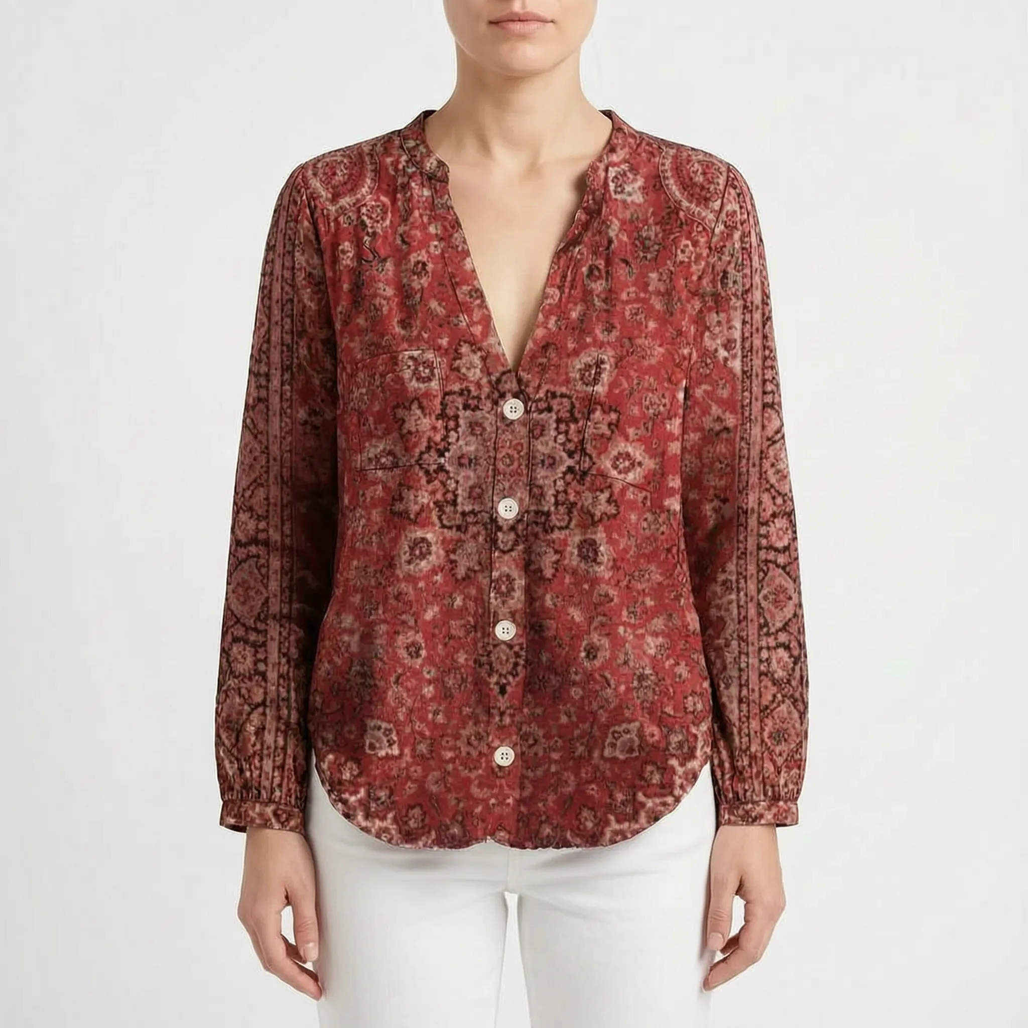Verdise™ -  Botanical Print Blouse -  Everyday Casual Wear
