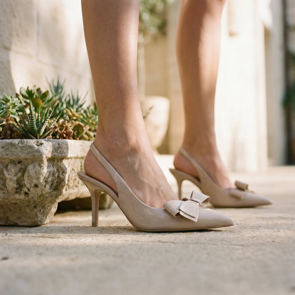Vernara™ -  Pointed Toe Slingback Heels -  Evening Events