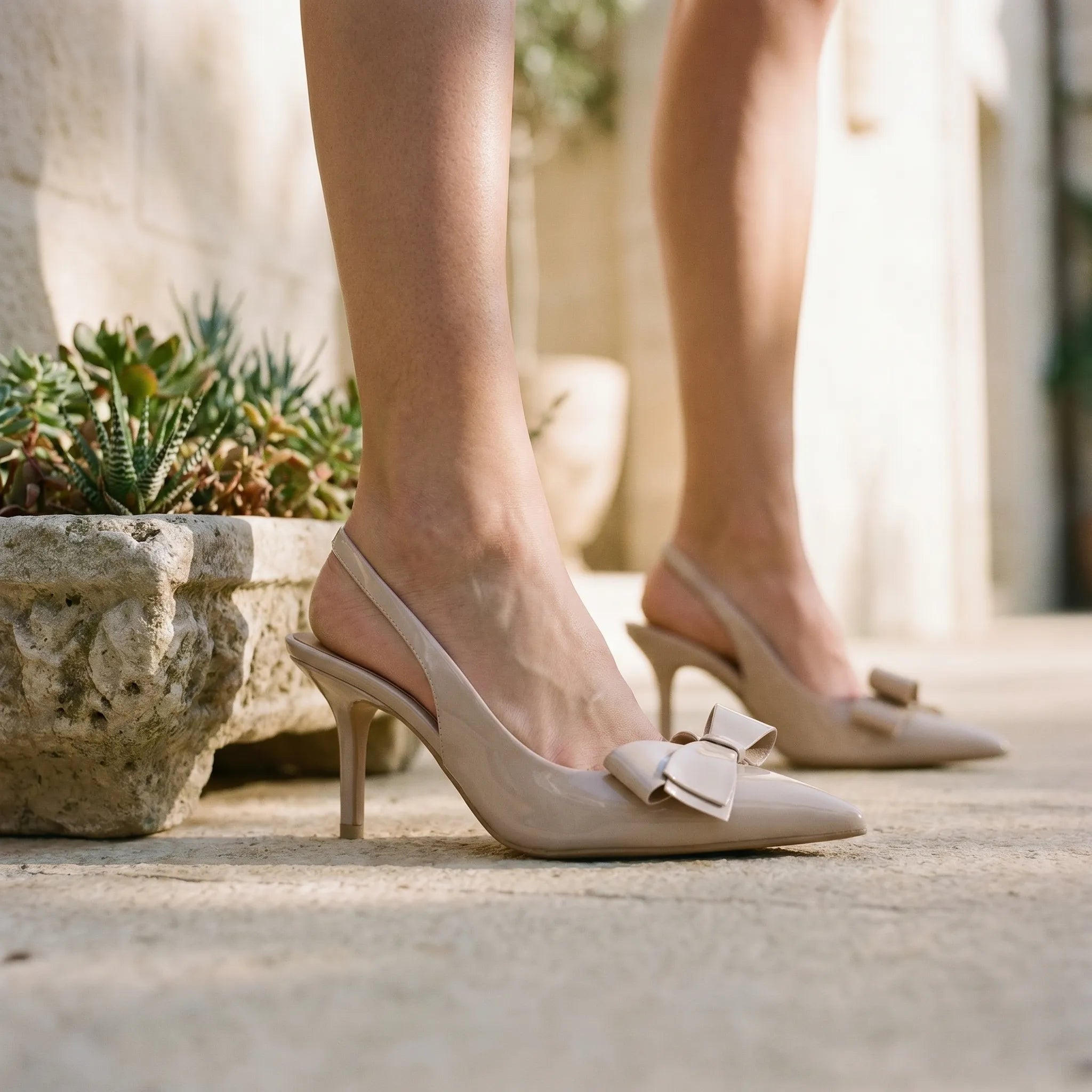 Vernara™ -  Pointed Toe Slingback Heels -  Evening Events