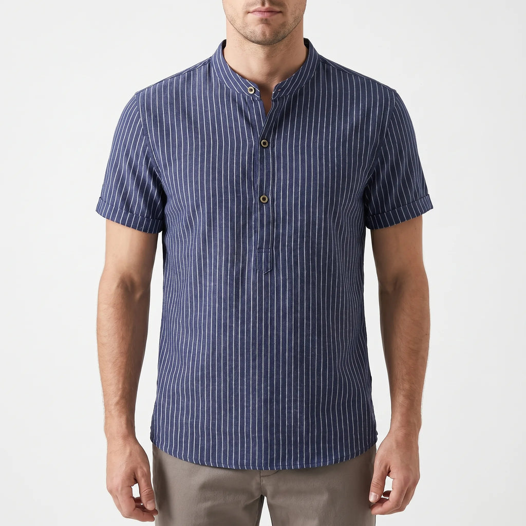 Vertis™ -  Short Sleeve Henley Shirt -  Holiday Sightseeing