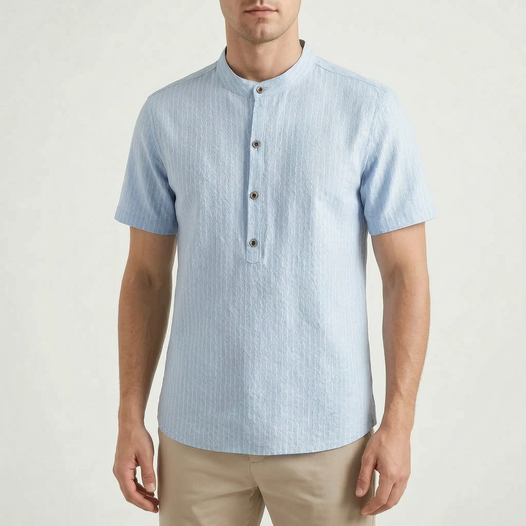 Vertis™ -  Short Sleeve Henley Shirt -  Holiday Sightseeing