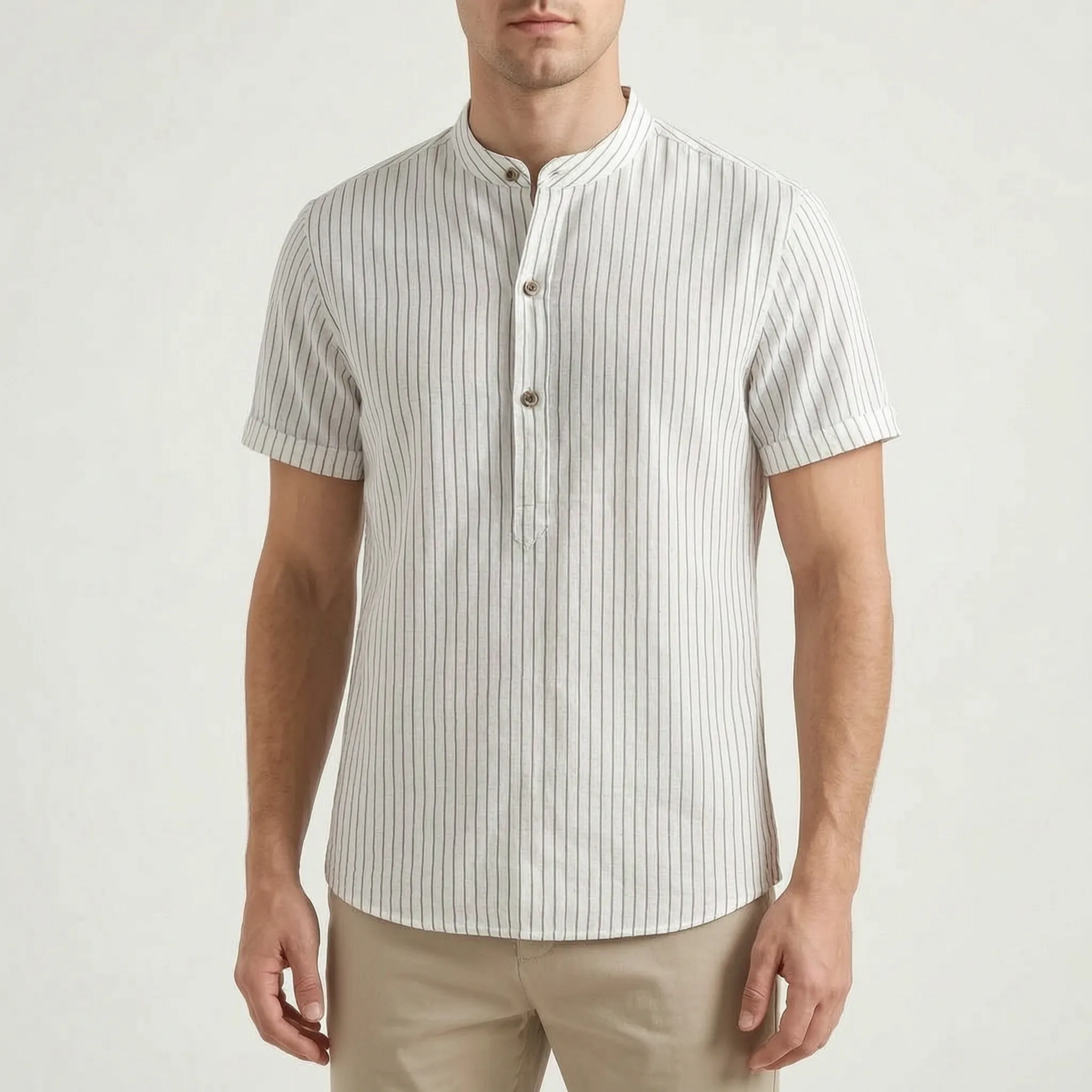 Vertis™ -  Short Sleeve Henley Shirt -  Holiday Sightseeing