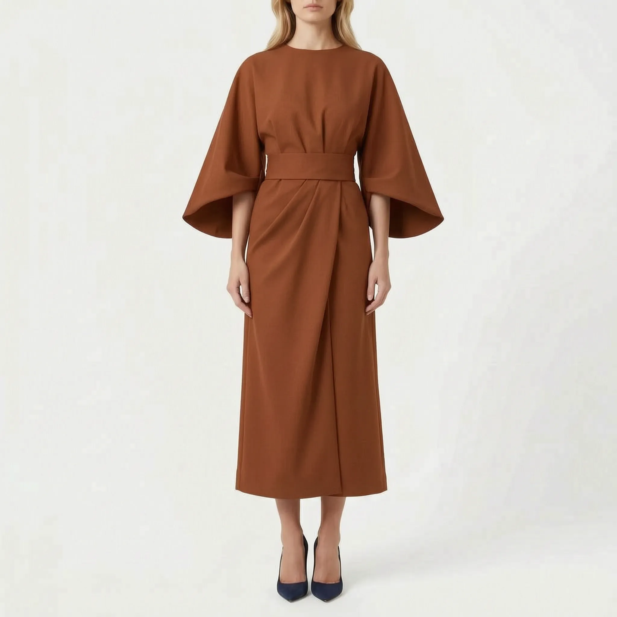 Vesperia™ -  Midi Length Tailored Summer Dress -  Summer Evening Dinners