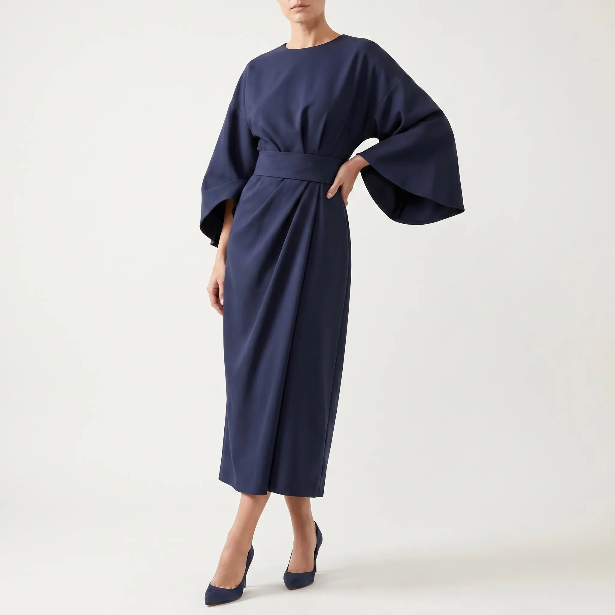 Vesperia™ -  Midi Length Tailored Summer Dress -  Summer Evening Dinners