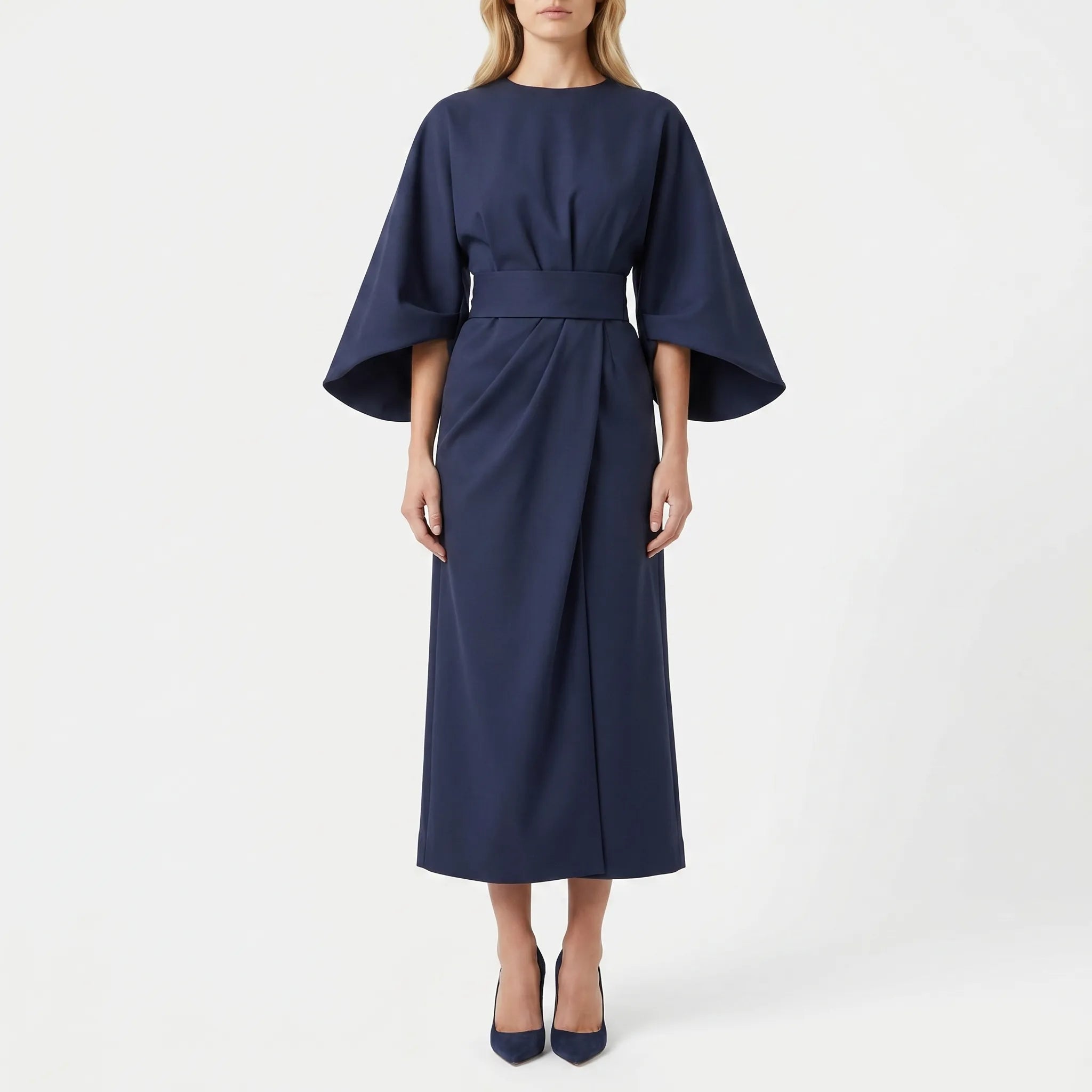 Vesperia™ -  Midi Length Tailored Summer Dress -  Summer Evening Dinners